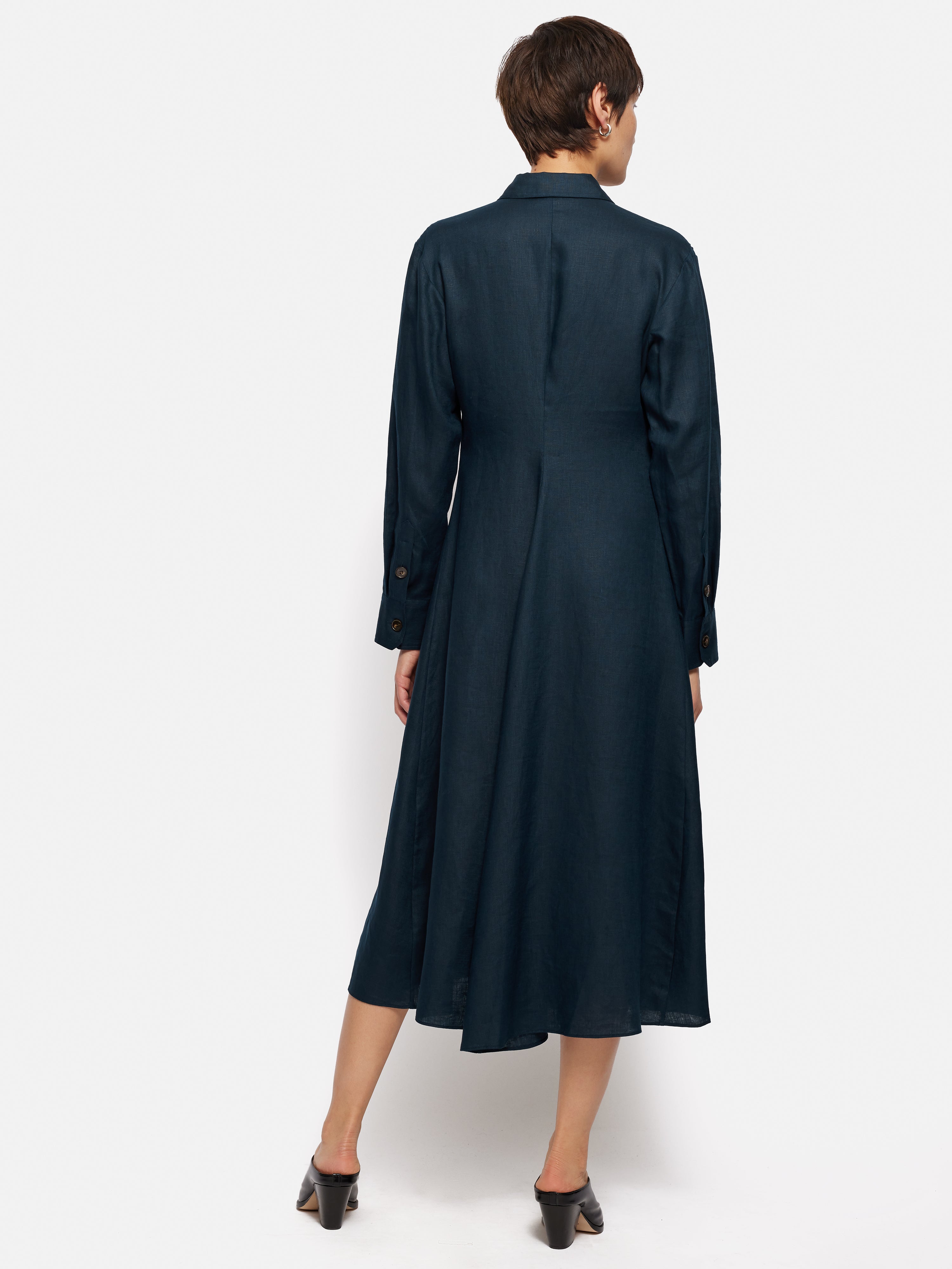 Premium Linen Shirt Dress for Women - Navy Blue | Casual Summer Dress, Beach Cover-Up & Boho Outfit
