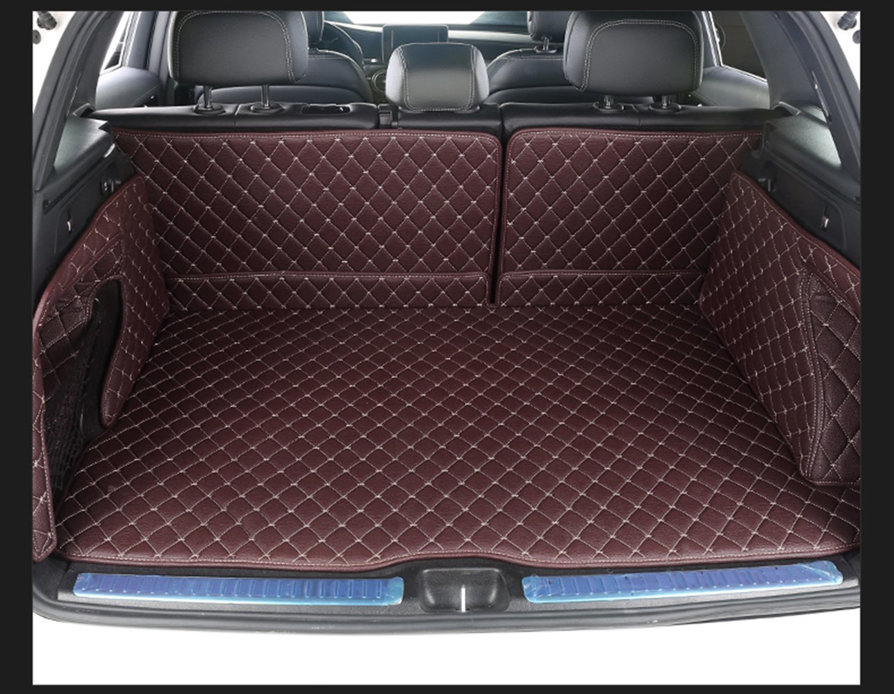 3D Full Coverage Car Trunk Mat for Nissan Pathfinder 2013-2024 - Premium Custom Fit Cargo Liner, Non-Slip Protection, Coffee Brown - Perfect for Road Trips, Grocery Hauling & Pet Transport