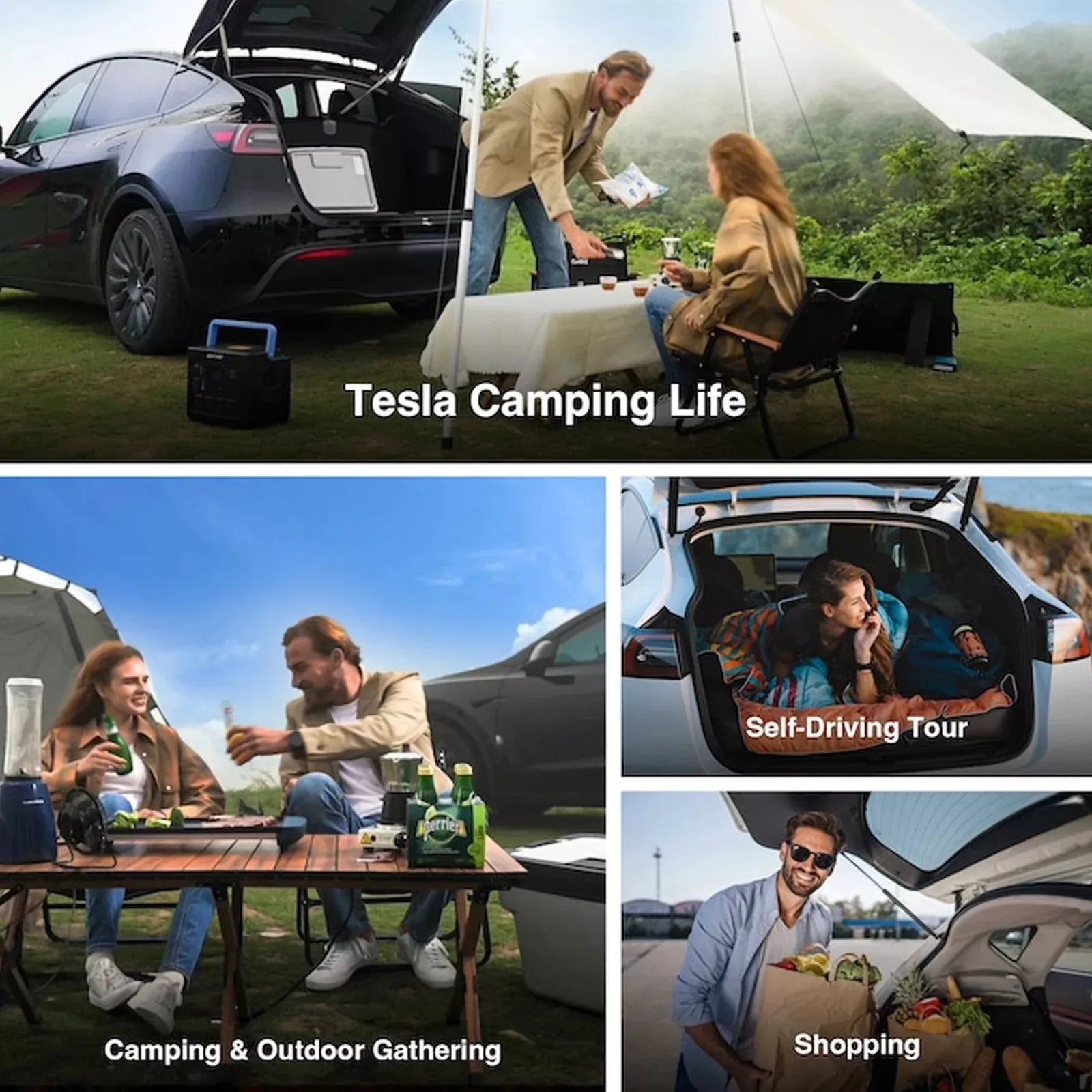 ACOPOWER 33L Portable Fridge Freezer for Tesla Model Y - 12V Car Refrigerator & Mini Cooler for Camping, Road Trips, Picnics & Outdoor Adventures