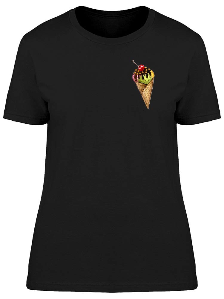 Stylish Women's Pocket Ice Cream Cone Graphic T-Shirt - Casual Summer Tee for Outings & Beach Days