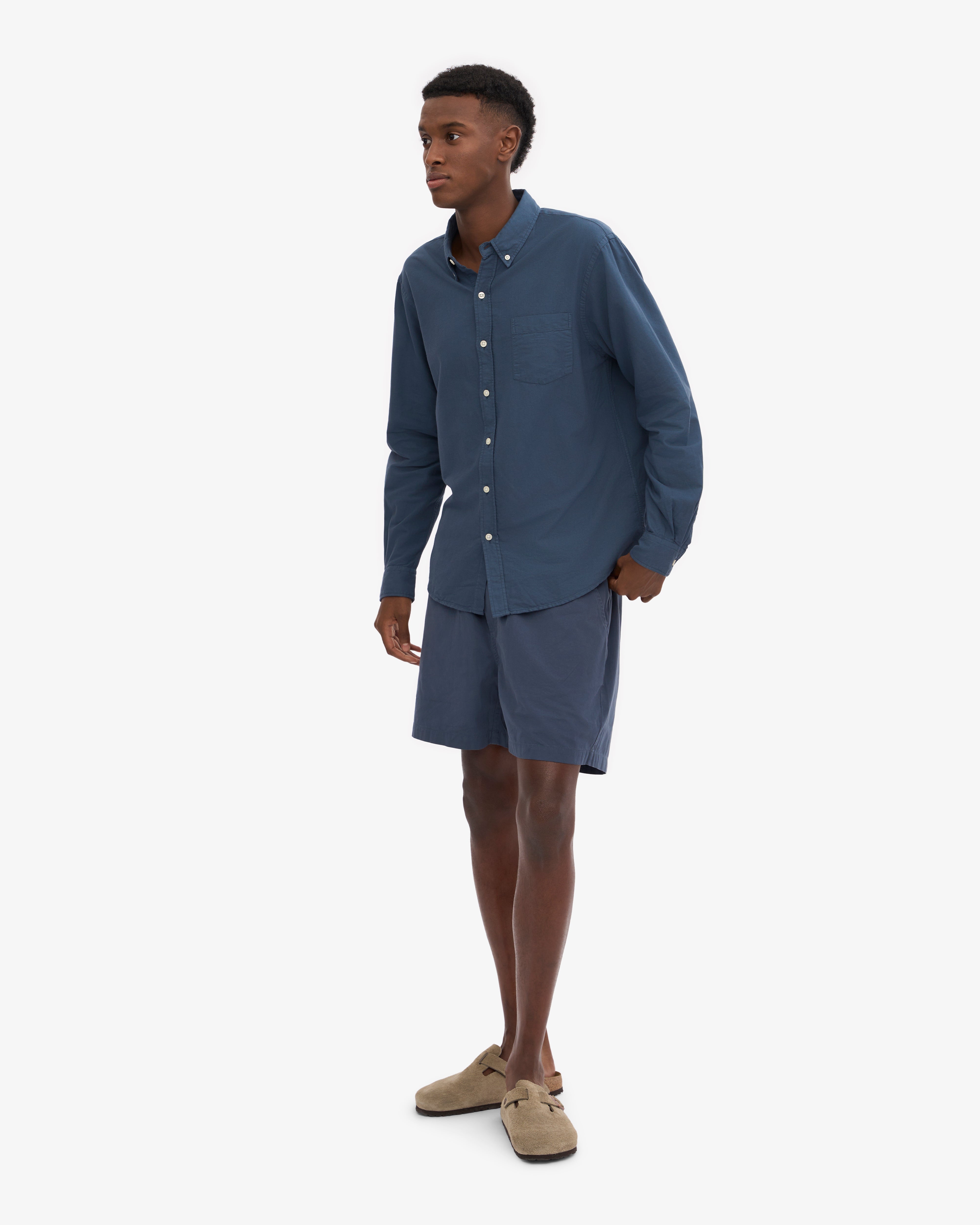Organic Cotton Button Down Shirt for Men - Petrol Blue Casual Dress Shirt | Perfect for Office, Business Meetings & Smart Casual Outfits