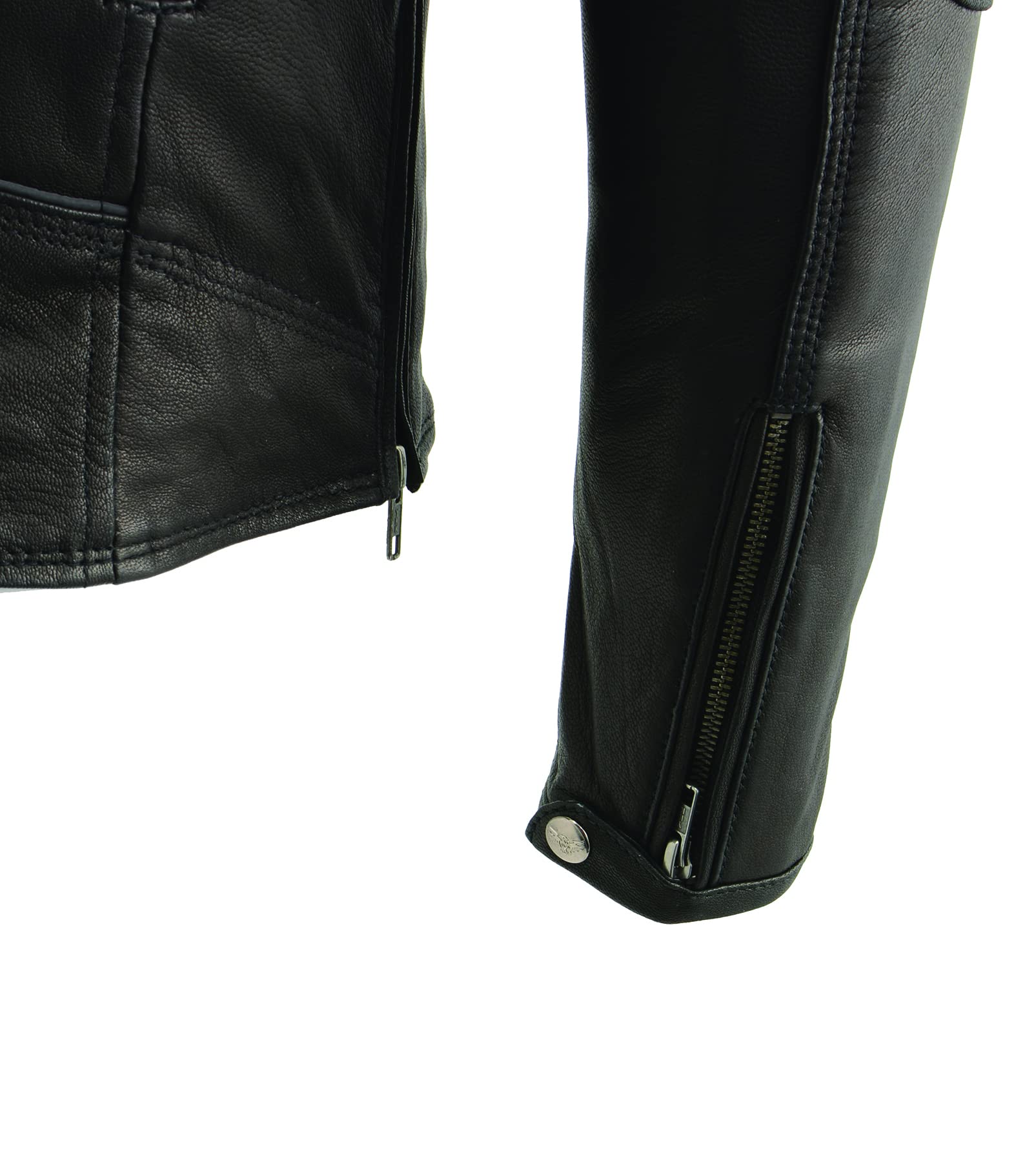 Milwaukee Leather Men's Triple Stitch Extra Long Beltless Biker Jacket - Black & Brown Colors | Motorcycle Riding, Casual Wear, Outdoor Adventure Jacket