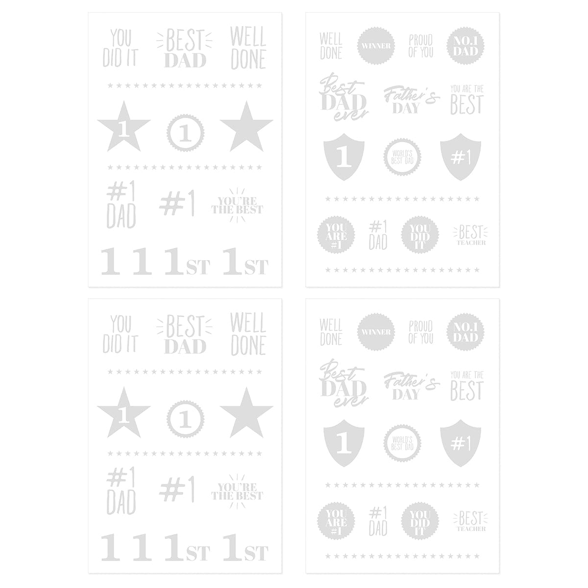 Foil Fusion Treasured Trophies Adhesive Sheets - 50 Pack Gold & Silver Award Stickers for Sports, Academic Achievements & Recognition Awards - Perfect for Teachers, Coaches & Event Planners