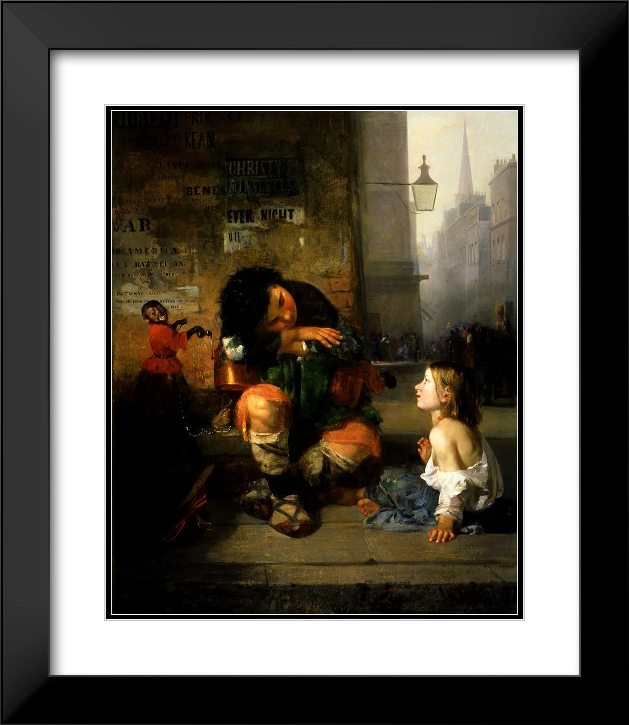 James Edward Freeman 15x18 Inch Black Modern Frame with Double Matted Museum Art Print - The Savoyard Boy in London (1865) - Perfect for Living Room, Bedroom, Office & Gallery Wall Decor