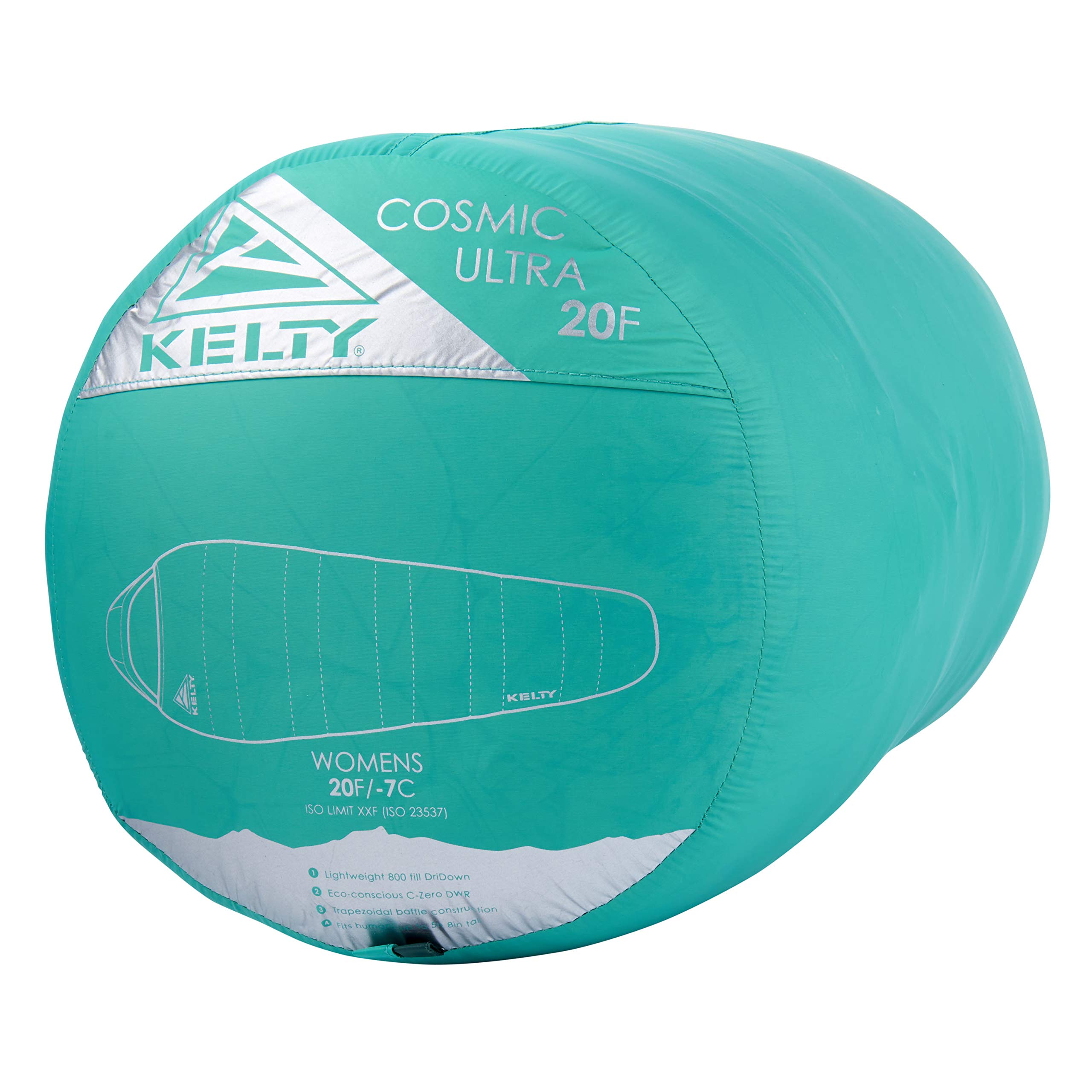 Kelty Cosmic Ultra 20°F Sleeping Bag with 800 Fill Power Dridown - Lightweight, Warm & Eco-Friendly for Backpacking & Camping | Premium Thermal Efficiency, PFC-Free DWR, Compression Sack | Perfect for Hiking, Travel & Outdoor Adventures