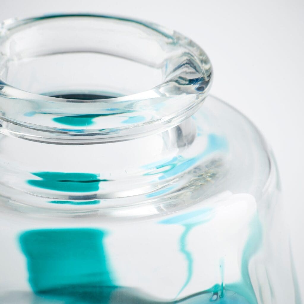 Cyan Design 11069 Tahoe Vase - Blue & Clear Glass Small Decorative Vase for Home, Office, Wedding & Table Centerpiece Decor