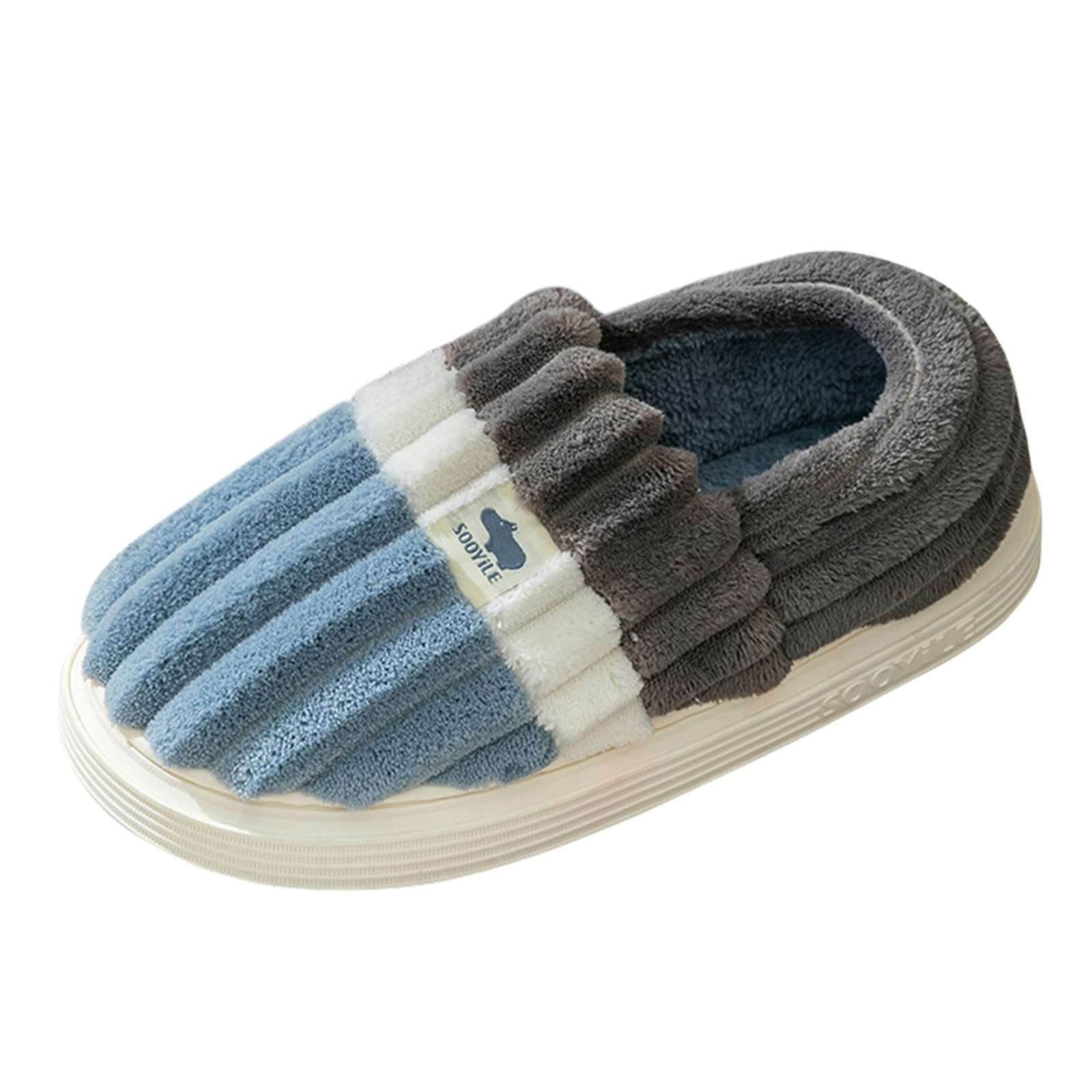 Cozy Winter Slippers for Men - Plush Furry Open-Toe House Shoes with Non-Slip Sole | Perfect for Indoor Comfort, Lounge Wear & Couples Gift