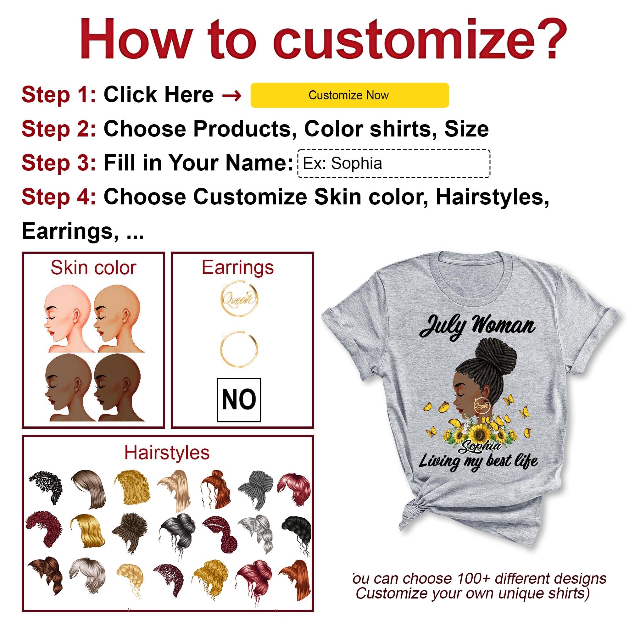Custom July Birthday T-Shirts for Women - July Queen & July Baby Shirts - Unique Birthday Gifts for Her - Perfect for Birthday Parties, Celebrations & Summer Outfits