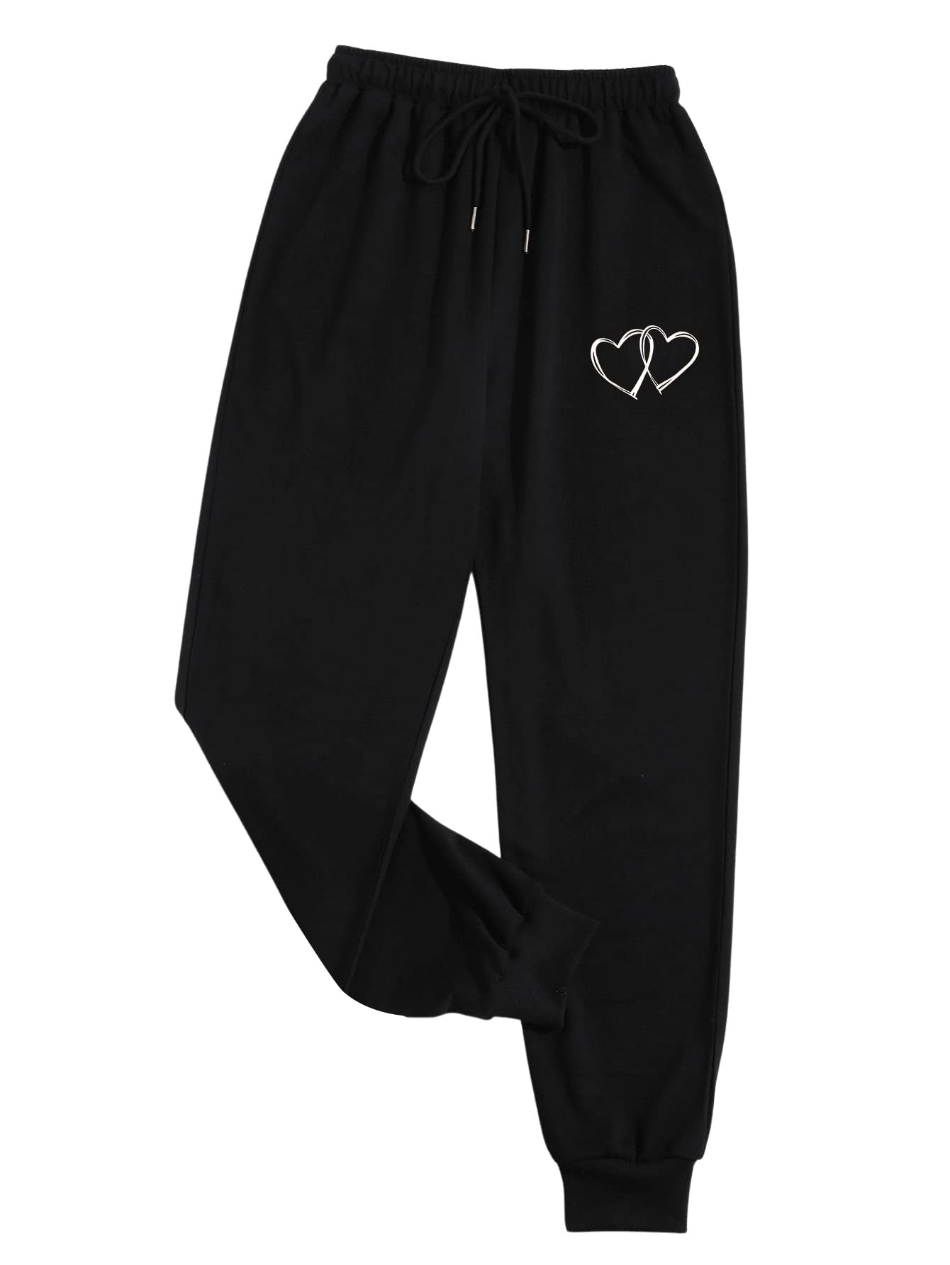 SweatyRocks Women's High Waisted Elastic Jogger Sweatpants with Drawstring - Soft Casual Lounge Pants for Yoga, Running & Home Wear