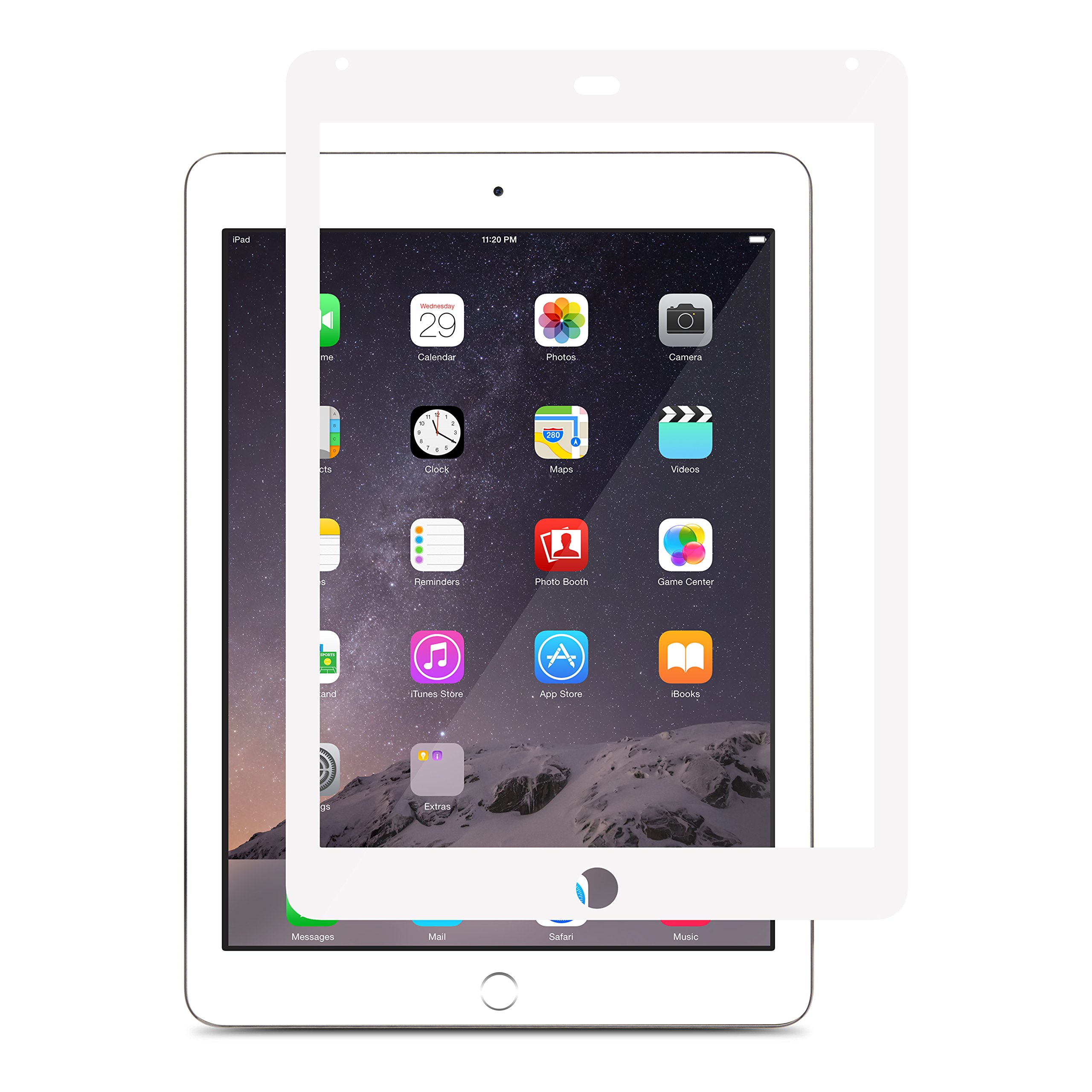 Moshi iVisor XT Screen Protector for iPad Air 2 - Anti-Glare, Scratch-Resistant, Easy Installation (White) - Perfect for Work, Travel & Entertainment