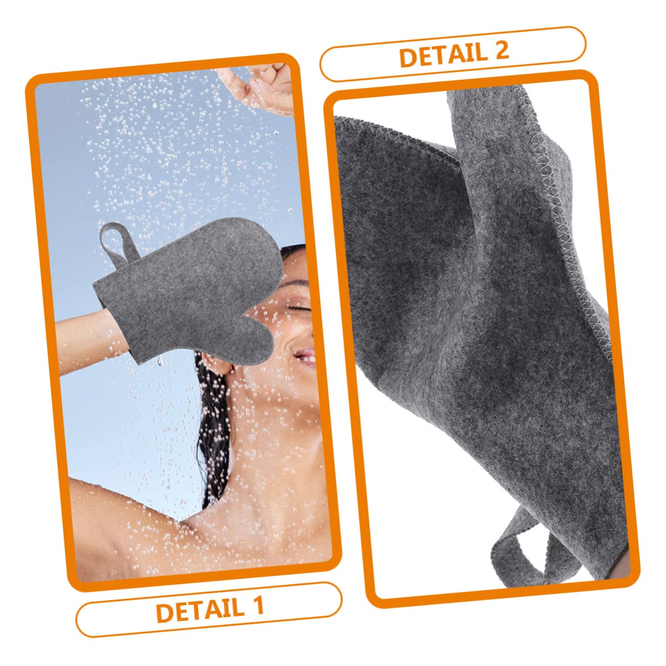 Heat Resistant Sauna Gloves - Soft & Comfortable Felt Mittens for Shower, Spa & Steam Room - White/Grey Protective Handwear for Hot Temperatures