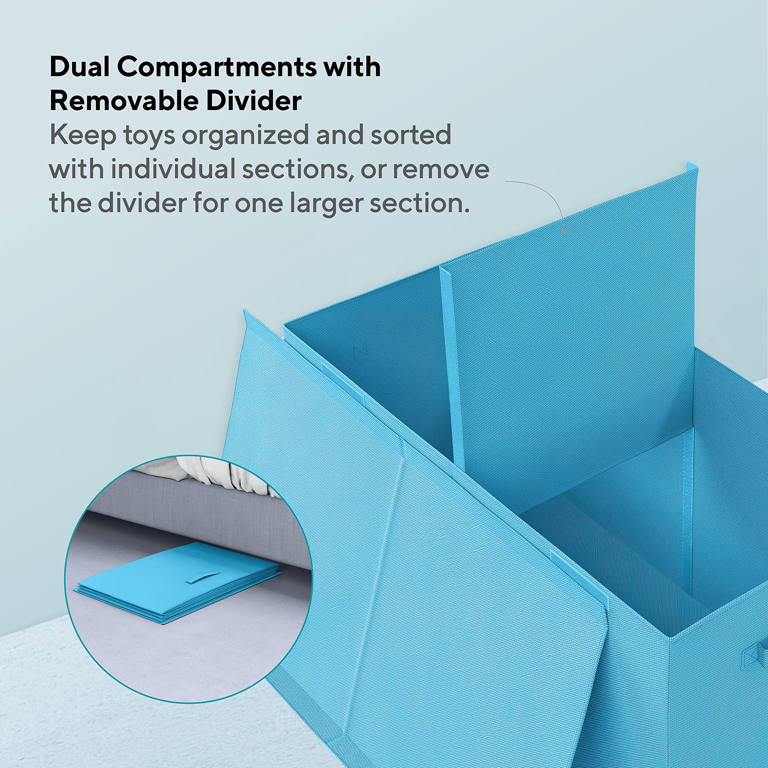 **Mindspace Toy Storage Box for Kids - Blue Toy Organizer Bins for Boys & Girls - Kids Closet Storage, Stuffed Animal & Playroom Organization - Perfect for Bedroom, Nursery & Daycare Use**