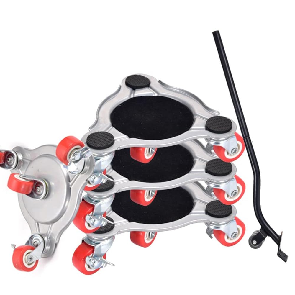 Heavy Duty 4-Wheel Steel Furniture Mover Dolly - 800 LB Capacity for Moving Grand Pianos, Tables & Large Items - Perfect for Home, Office & Warehouse Relocation