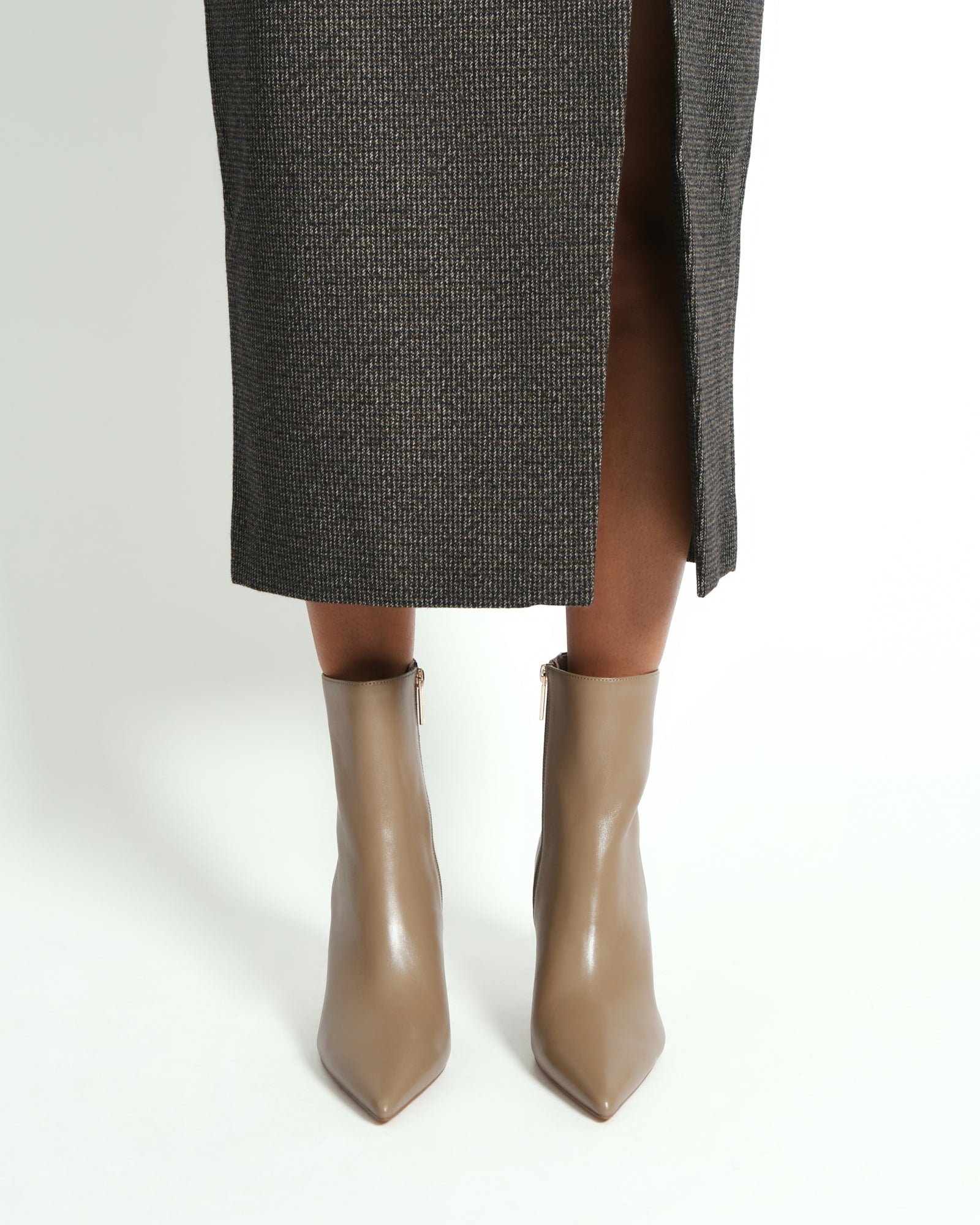 LOTTIE Women's High Ankle Boots Taupe Leather - Stylish Comfort for Fall & Winter Fashion, Office Wear & Casual Outings