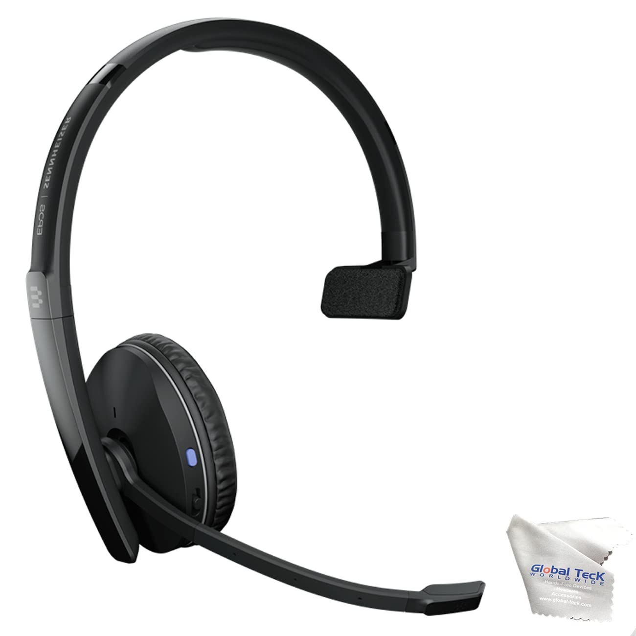 EPOS Sennheiser 231 Mono Bluetooth Headset with USB-C Dongle - UC & Teams Certified for PC, Mac, Smartphone - Compatible with Zoom, RingCentral, Desk Phones - Includes Microfiber Cloth for Office & Remote Work