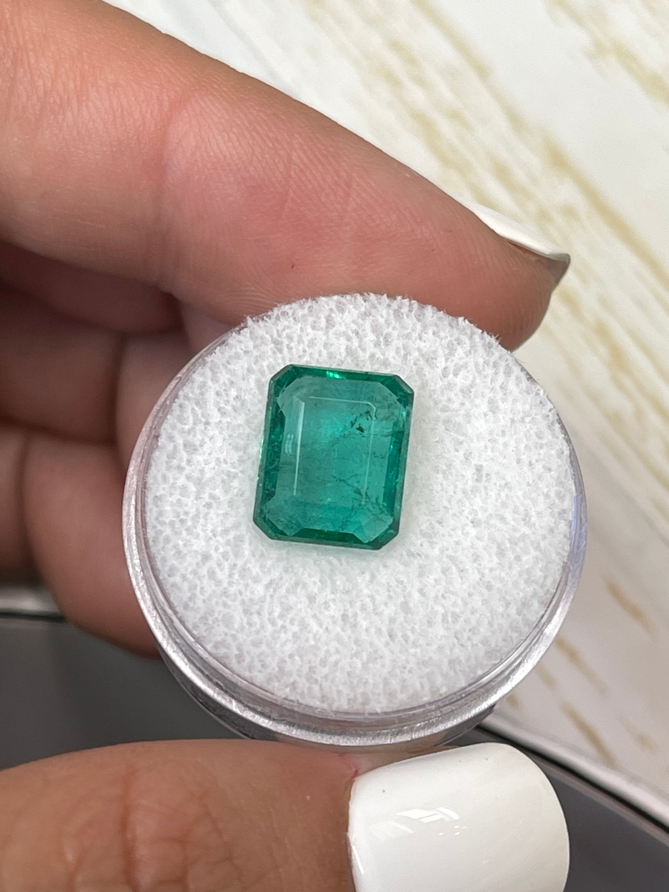 5.16 Carat 11.5x9mm Bluish Green Natural Loose Zambian Emerald Cut Gemstone for Jewelry Making, Engagement Rings & Luxury Gifts