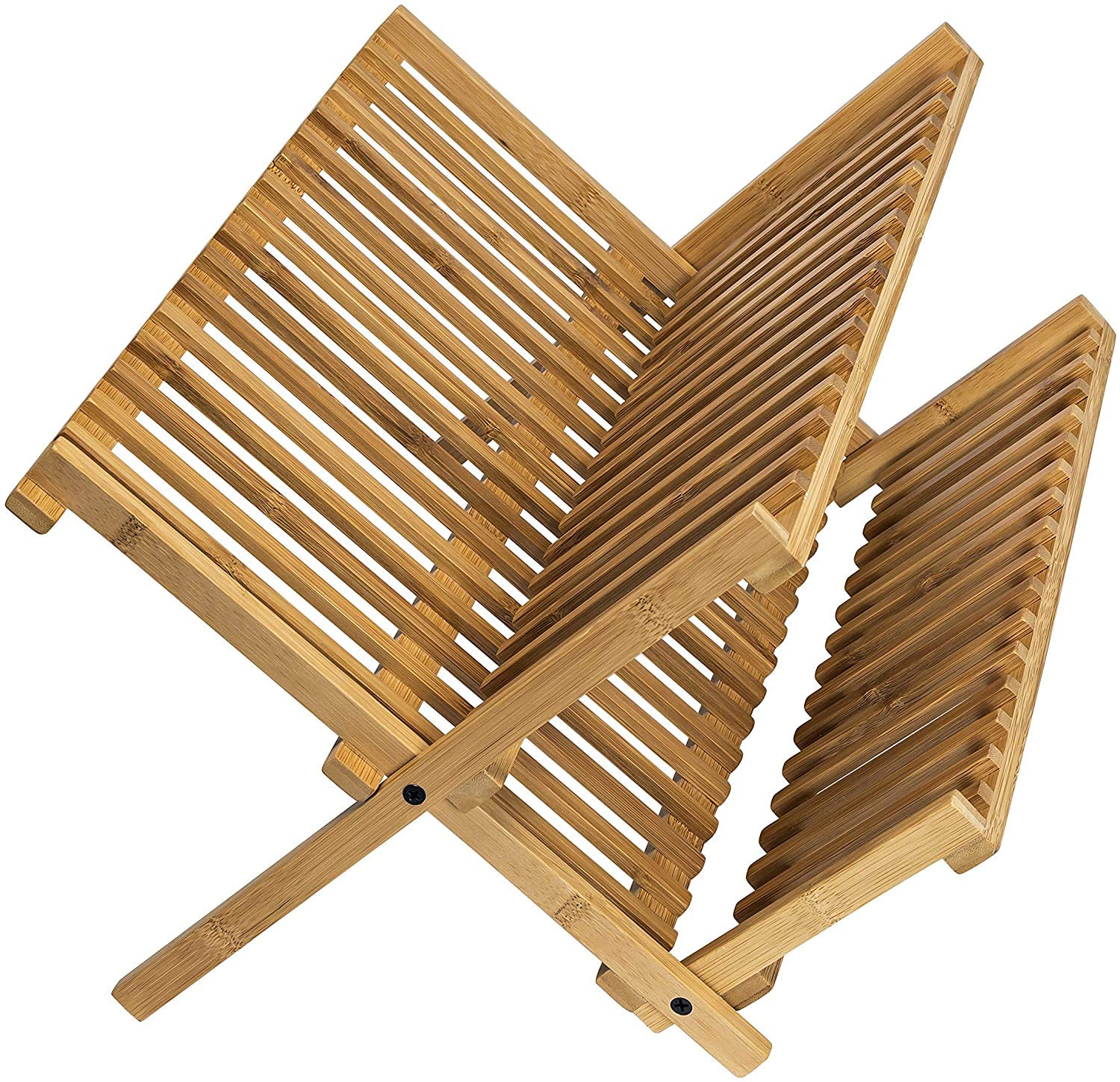 Honey-Can-Do Bamboo Drying Rack for Clothes - Foldable Space Saving Laundry Organizer for Small Spaces, Bathroom, Kitchen & Closet Storage