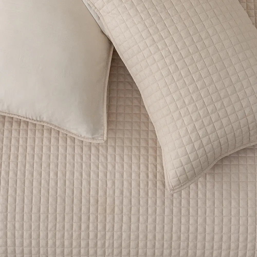 Luxury 3-Piece Cotton Waffle Weave Quilt Set - Soft & Breathable Bedding for All Seasons | Perfect for Master Bedroom, Guest Room & Dorm Decor