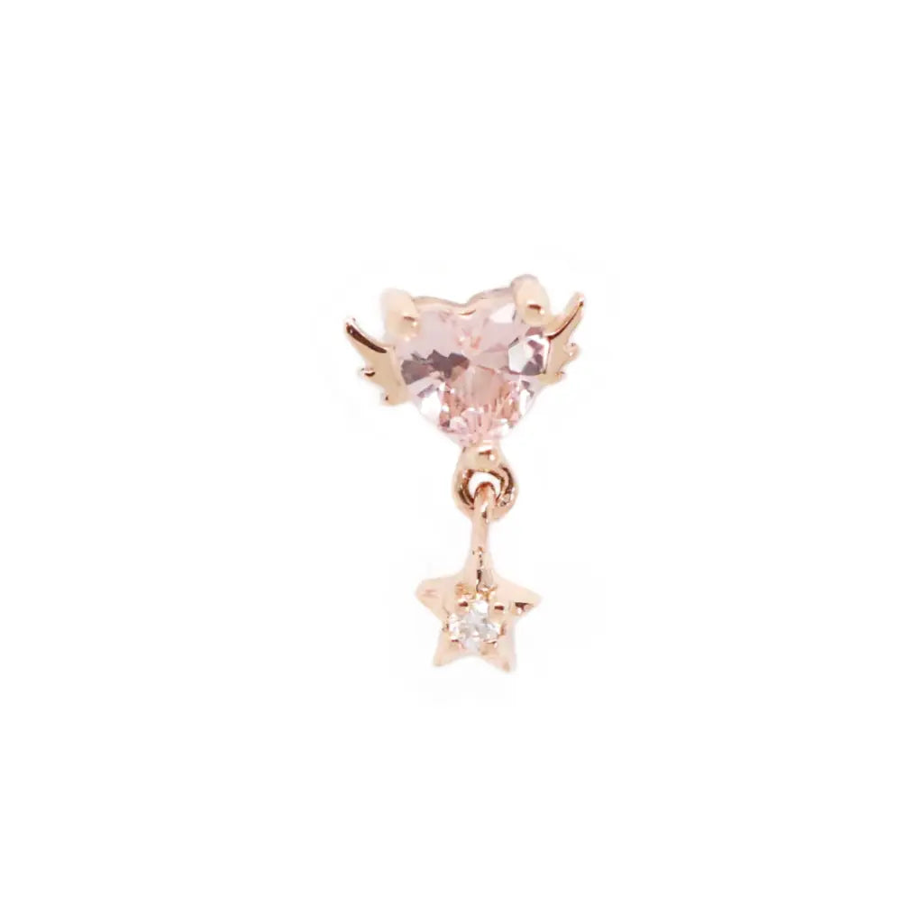 14K Solid Gold Star Angel Threaded Labret Stud Earrings - Perfect for Cartilage, Helix, and Tragus Piercings - Hypoallergenic Body Jewelry for Everyday Wear