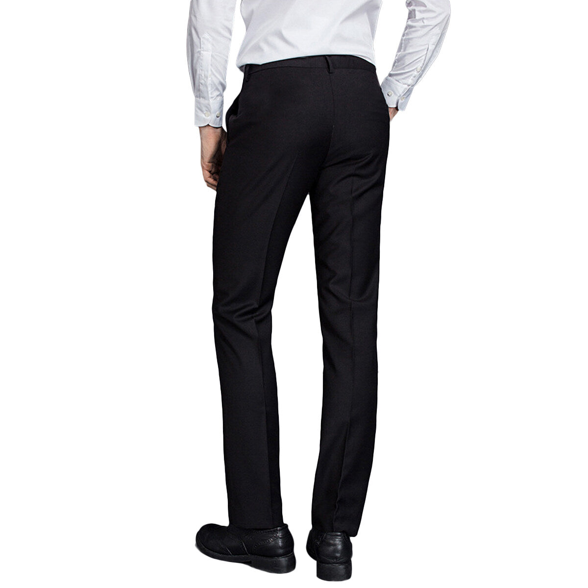 Men's Classic Slim Fit Stretch Dress Pants - Comfortable Flat Front Office & Business Chinos for Work, Wedding & Formal Occasions
