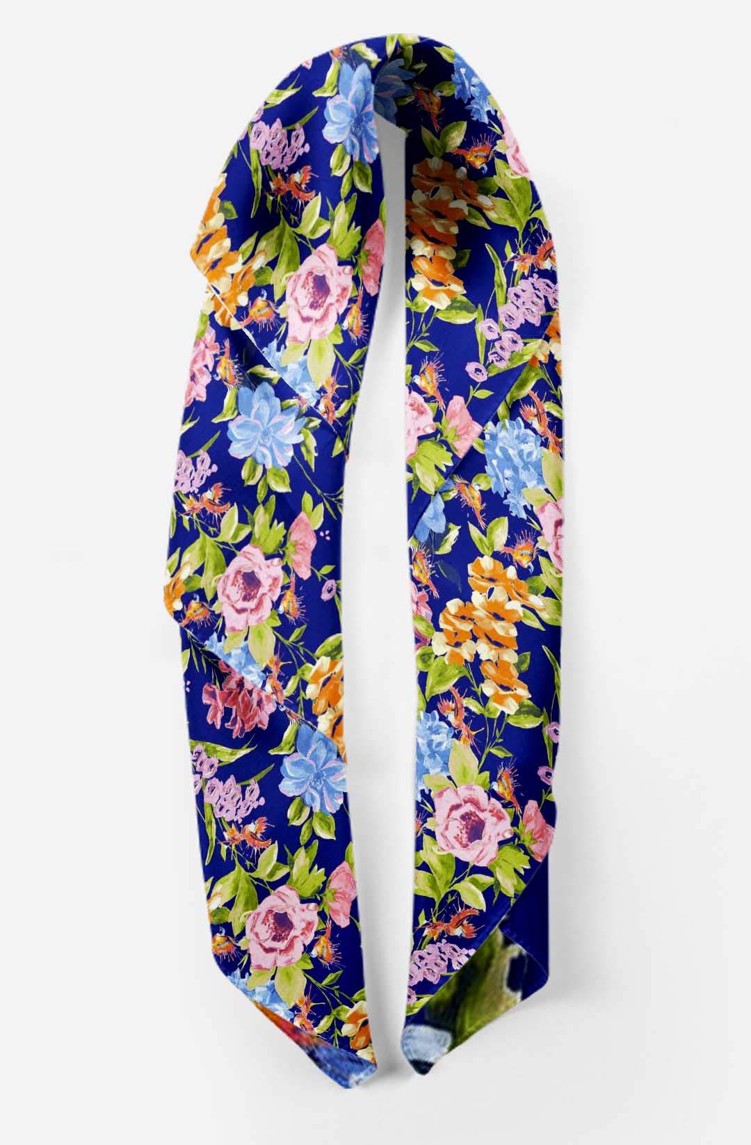 Bimba Printed Pure Silk Scarf for Women - Elegant Hair Wrap, Neck Scarf & Head Bandana Accessory for Casual, Office & Special Occasions