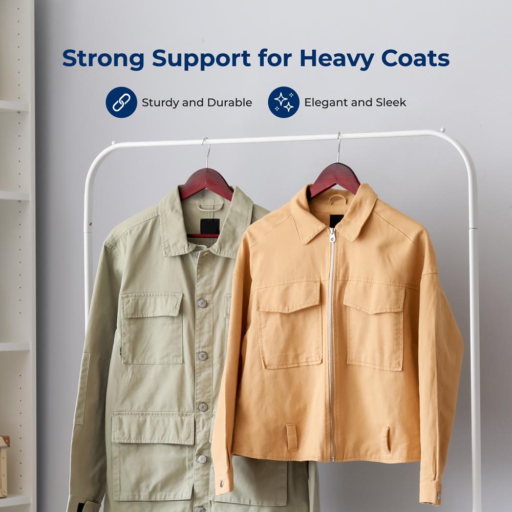 Non-Slip Wooden Clothes Hangers for Wardrobe - Durable Wood Hangers with Non-Slip Shoulder Pads for Shirts, Blouses & Coats - Perfect for Closet Organization & Garment Protection
