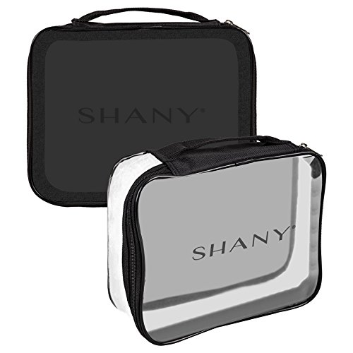 SHANY Show Time Makeup Organizer Travel Bag - Clear Waterproof Cosmetic Case for Makeup Brushes, Lipsticks & Skincare | Home & Travel Storage Solution | Perfect for Vacation, Gym & Daily Organization