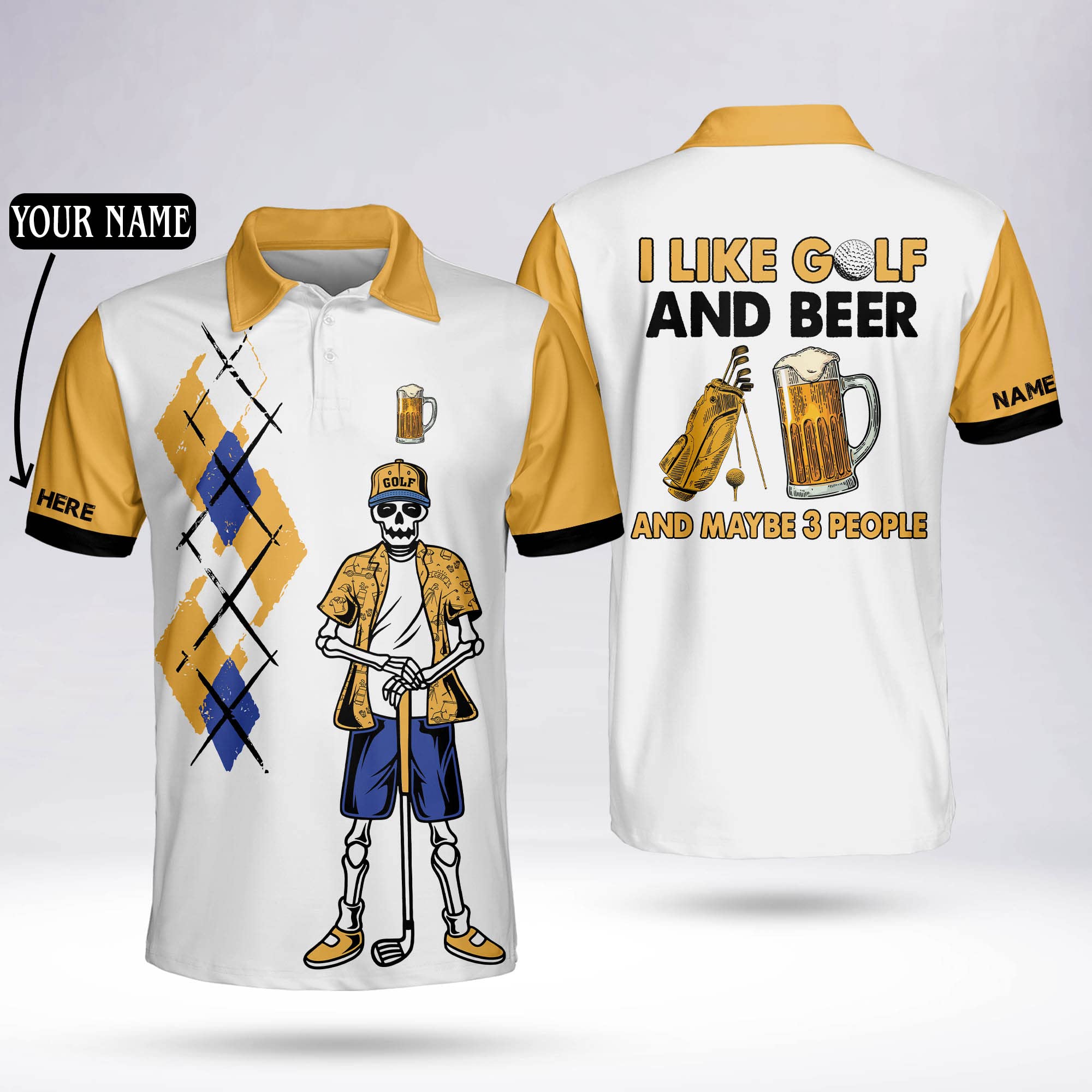 Funny Golf Shirts for Men - Personalized Golf Polo Shirts - Best Gifts for Dad & Retirement - Perfect for Golf Tournaments, Father's Day & Casual Wear