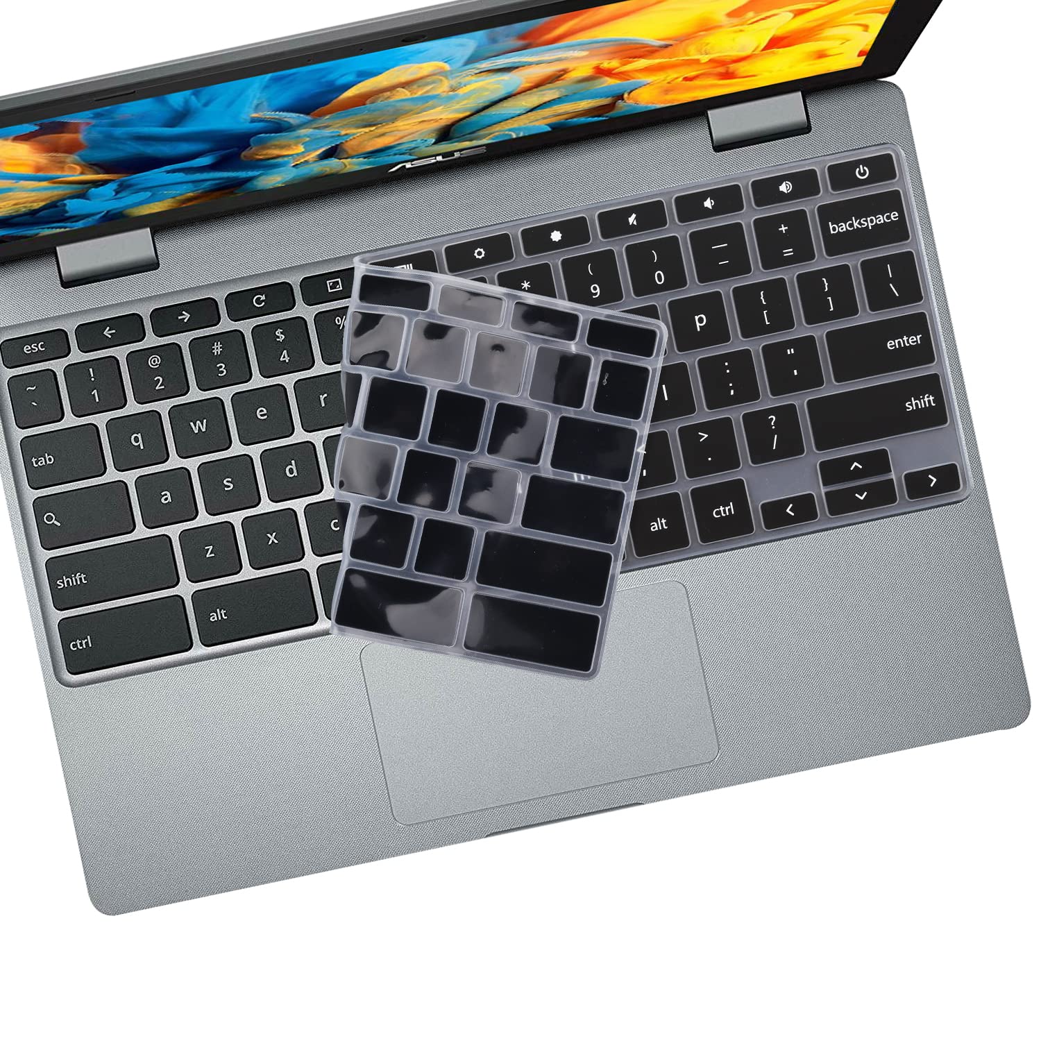 2 Pack Keyboard Cover for ASUS Chromebook C203XA C425 C403 C223 C214 C213 C204 C202 & CX1 CX1100 CX1101 CX1400 (2020-2022, 11.6