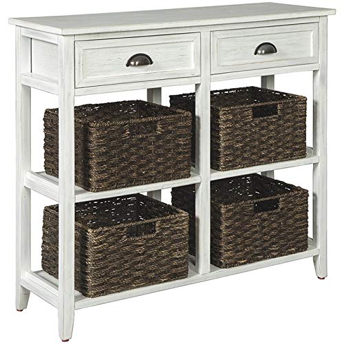 BOWERY HILL Antique White Console Table - Entryway Sofa Table, Hallway Accent Furniture for Home Decor