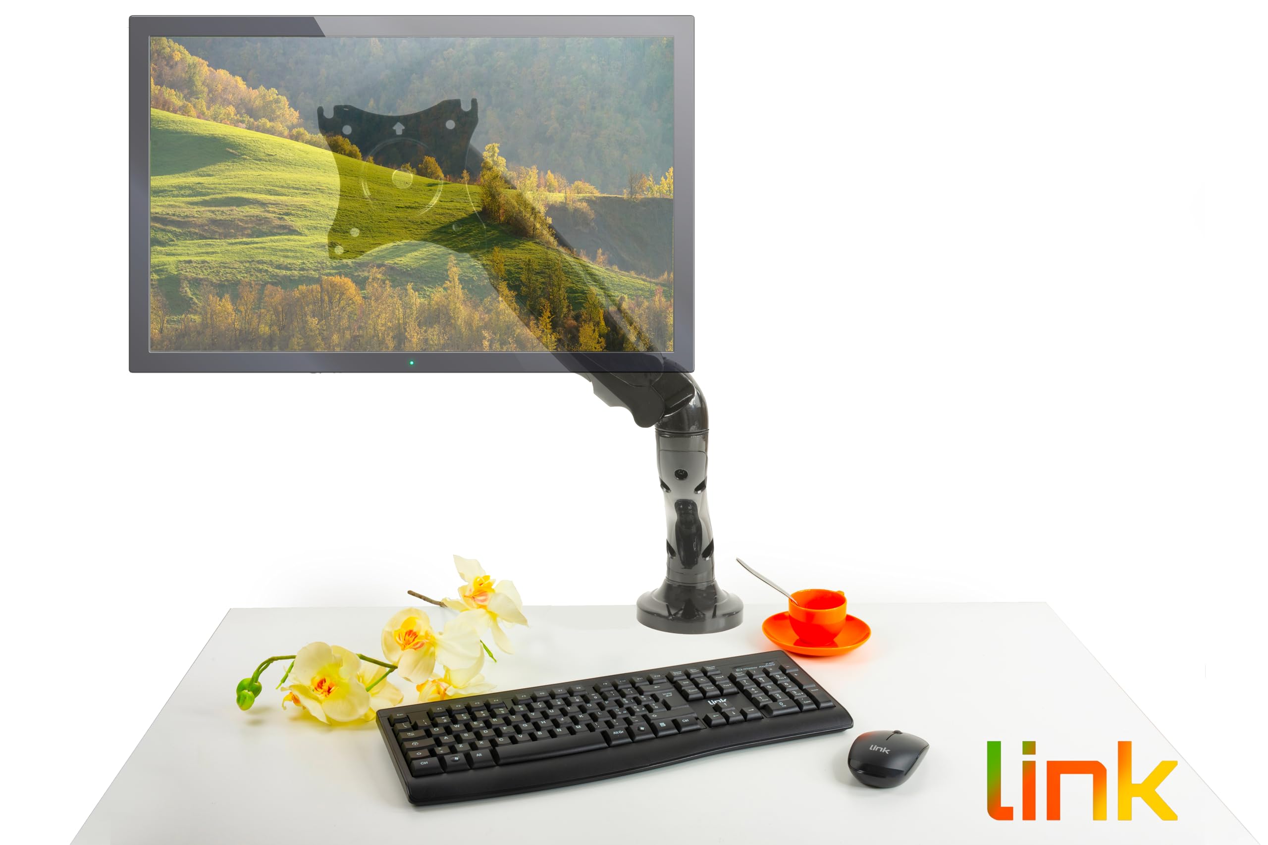Adjustable Gas Spring Monitor Arm Stand - Ergonomic Desk Mount for Computer Screens (Up to 32