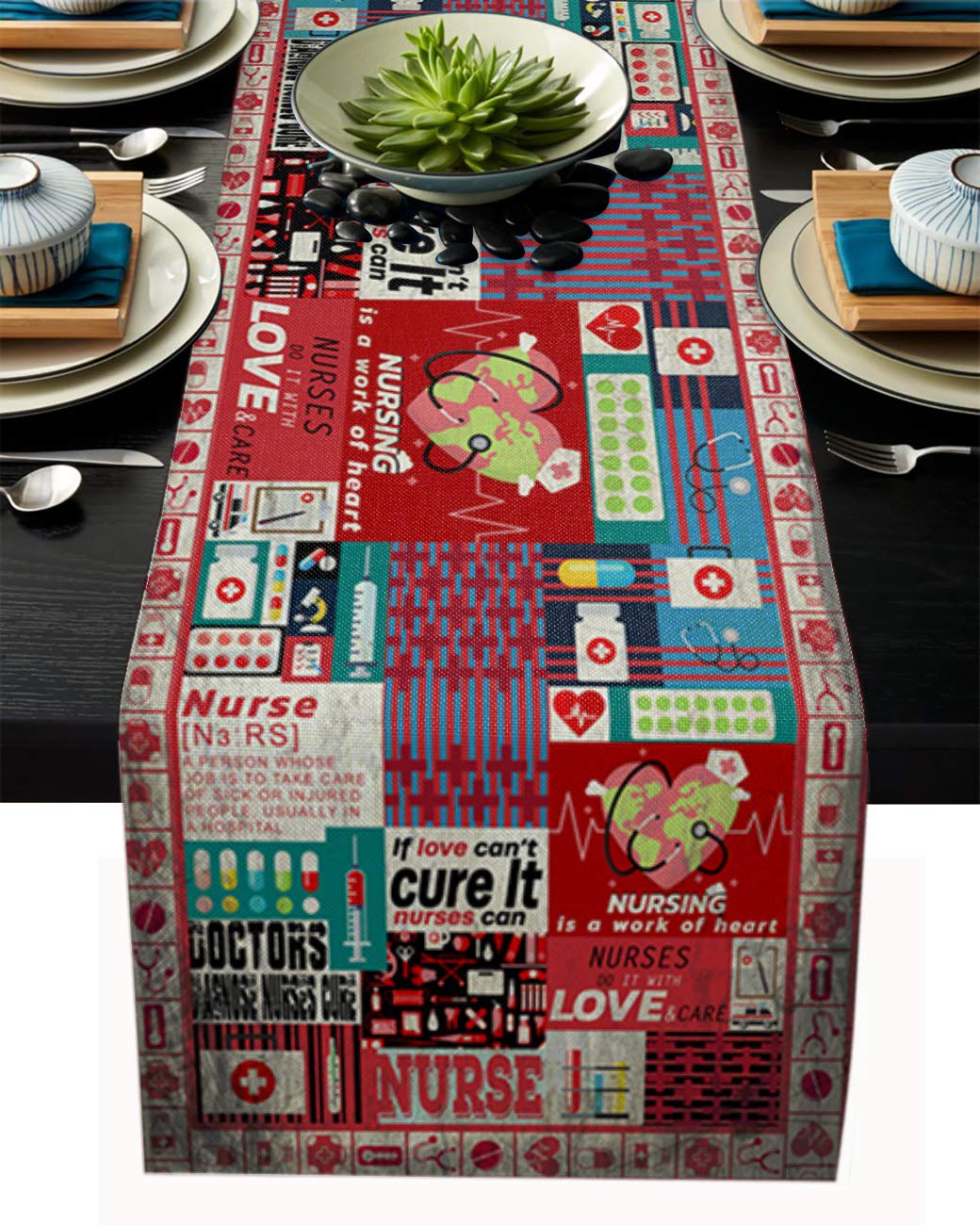 Woloudy I Love This Job Nurse Cotton Linen 14x72\