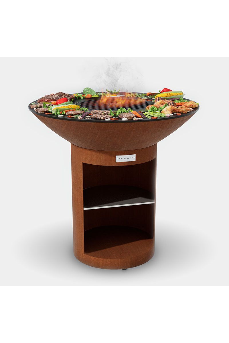 Arteflame Classic 40-Inch Outdoor Grill with Tall Round Base and Storage - Perfect for Backyard BBQs, Camping & Patio Cooking