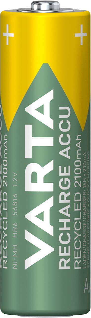 VARTA Rechargeable AA Batteries 2100mAh Ni-MH - 6 Pack with 21% Recycled Materials | Pre-Charged & Ready to Use | Perfect for Cameras, Toys, Flashlights & Electronics
