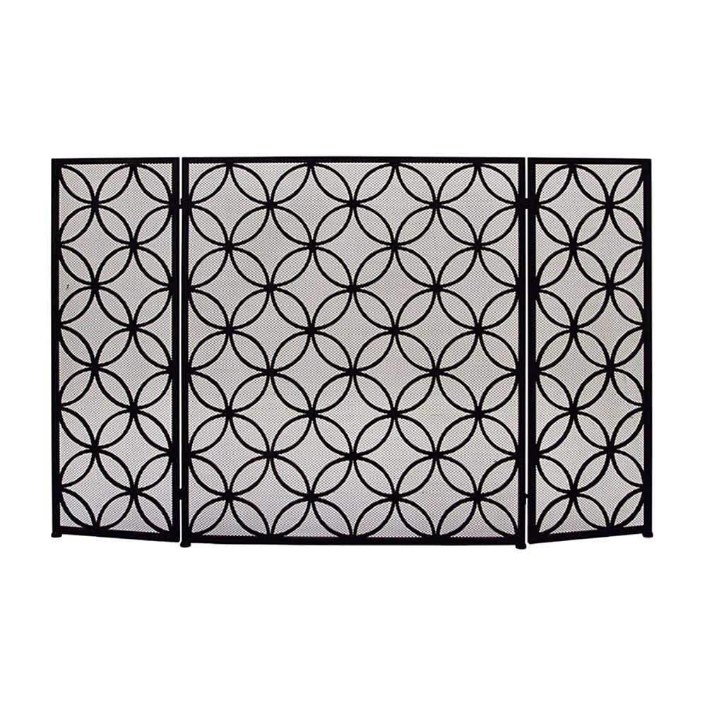 3-Panel Adjustable Fireplace Screen with Decorative Design - Spark Guard for Indoor & Outdoor Use - Perfect for Living Rooms, Patios, and Anniversary Gifts