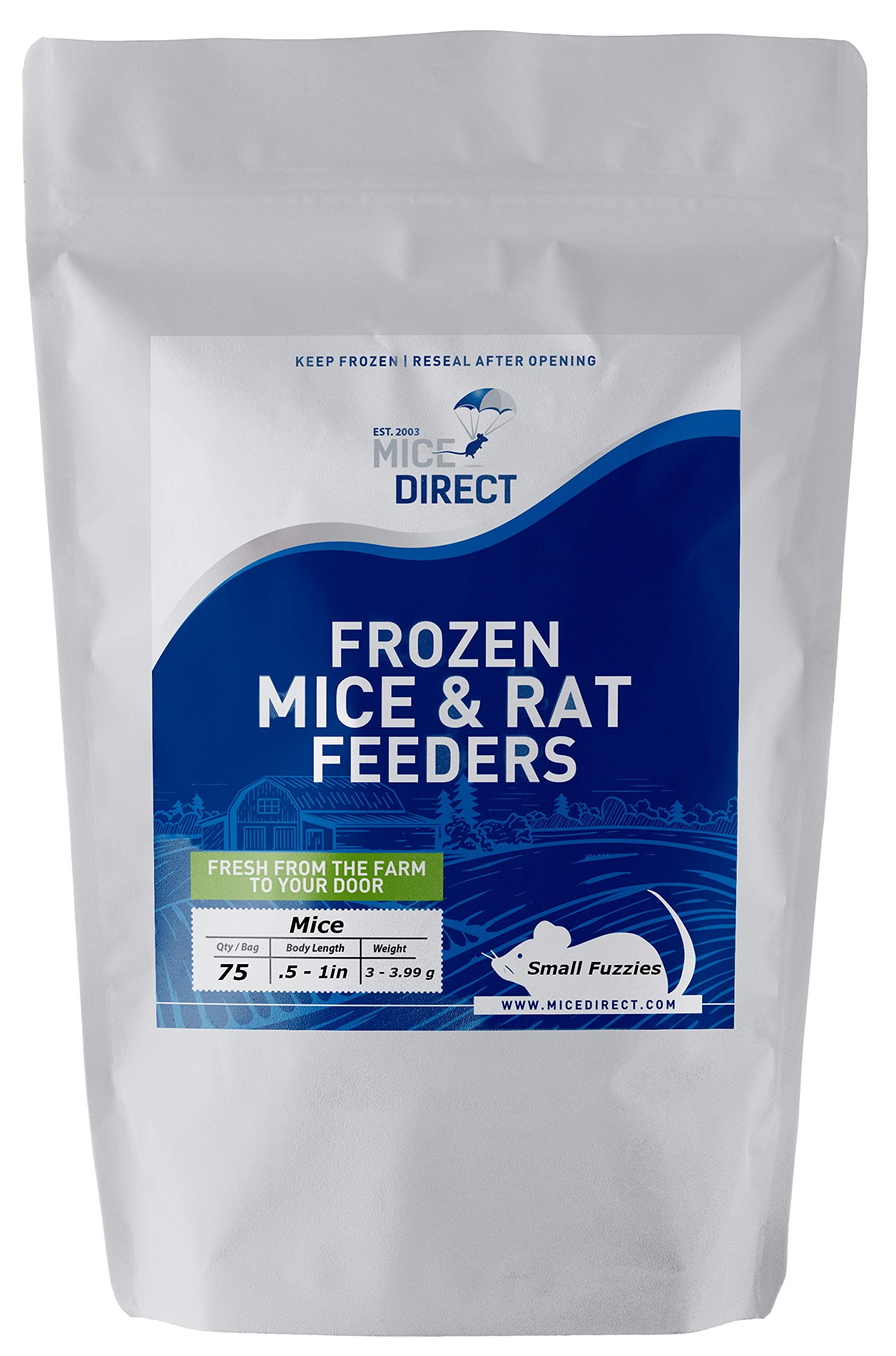 Frozen Small Fuzzie Mice (225g Min) - Premium Snake Food for Juvenile Hognose, Corn & Milk Snakes | Perfect Feeding Solution for Pet Reptiles & Amphibians | Bulk Frozen Feeder Mice for Convenient Storage