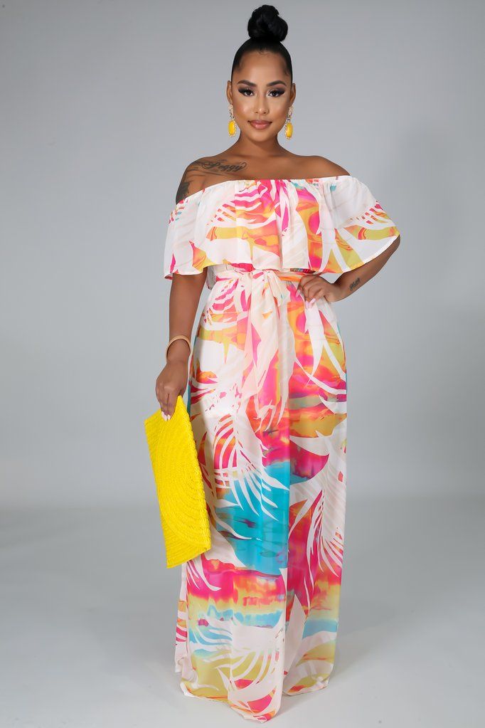 Stylish Tropical Vacation Maxi Dress for Women - Flowy Beach Cover Up, Summer Boho Dress with Pockets - Perfect for Beach Getaways, Pool Parties & Tropical Vacations