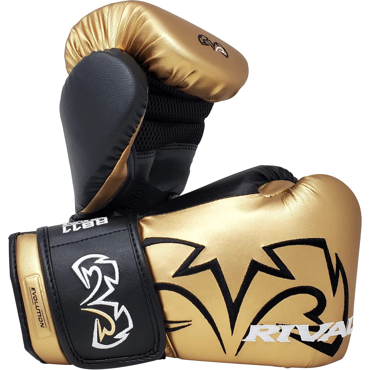 RIVAL RB11 Evolution Boxing Gloves Hook and Loop Training Bag Gloves - Gold for Boxing, MMA, Kickboxing & Fitness Training