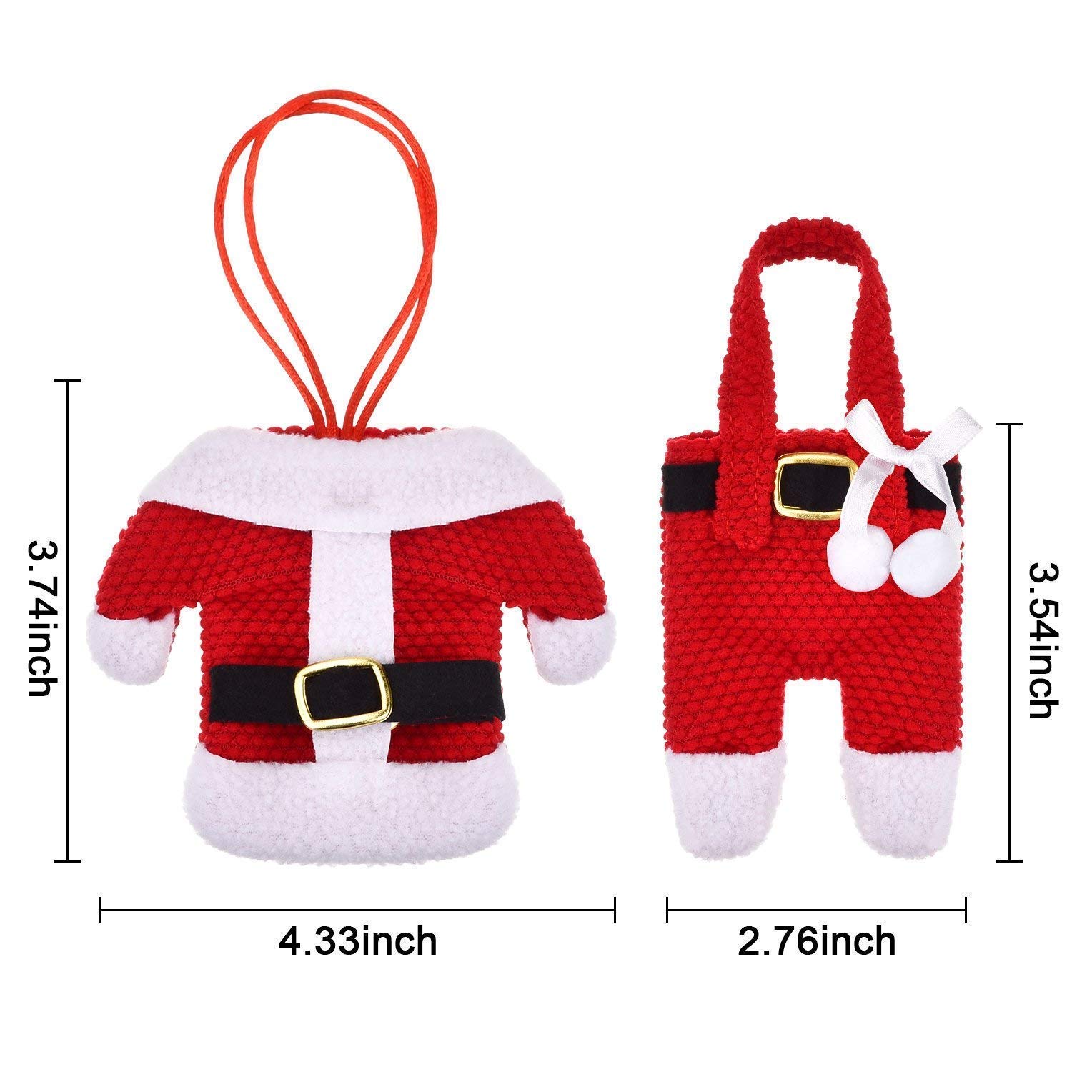 6-Piece Christmas Cutlery Set - Santa & Pants Shaped Silverware Holders for Knives, Forks, Spoons - Holiday Kitchen Organizer & Decorative Table Setting Accessories - Perfect for Christmas Parties, Gift Wrapping & Festive Dining Decor