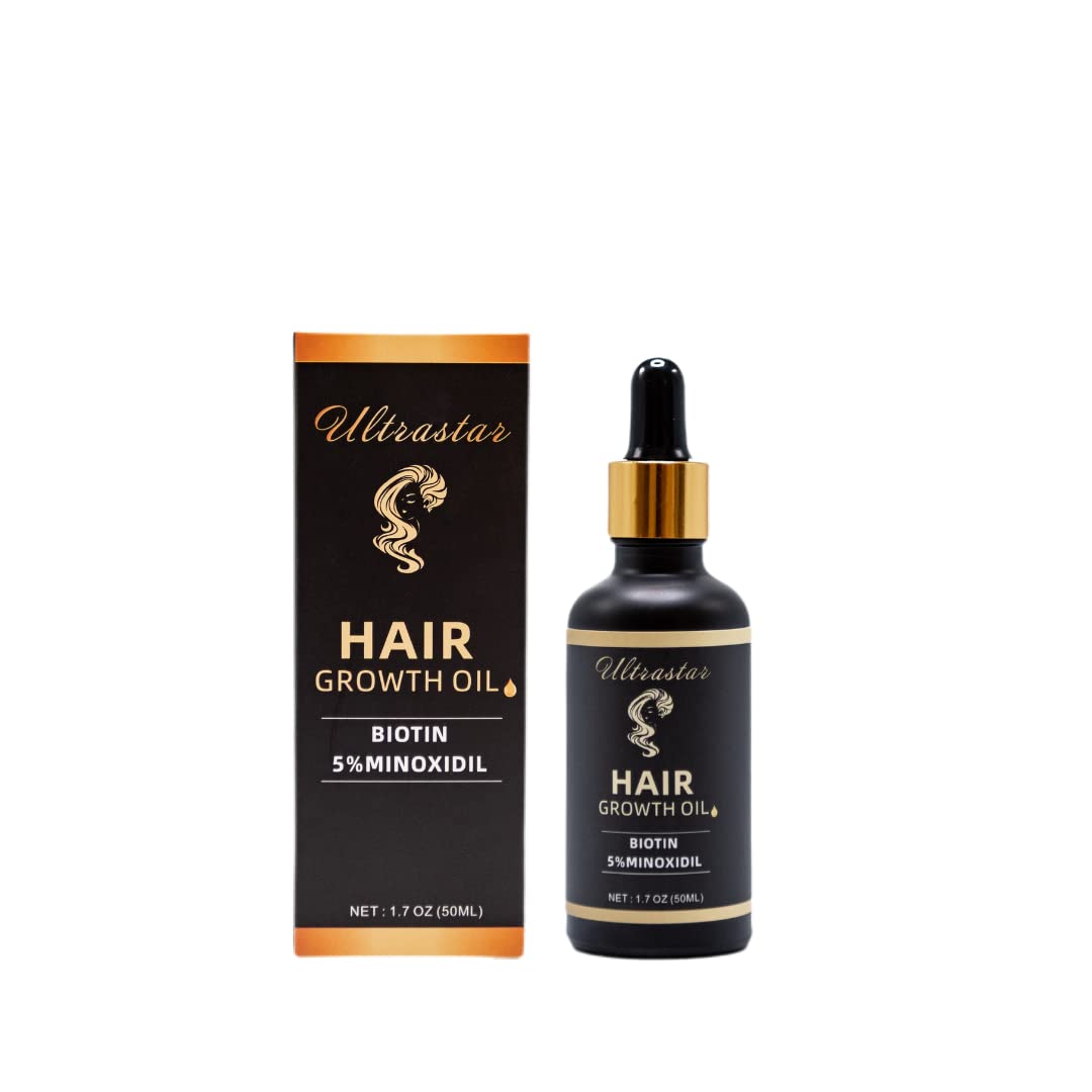 TIME TO GROW Hair Growth Serum - 1.7 Fl Oz with Biotin & 5% Minoxidil for Faster Hair Regrowth & Thicker Hair | Reduce Hair Loss & Stimulate Follicles | Perfect for Thinning Hair, Bald Spots & Daily Scalp Care