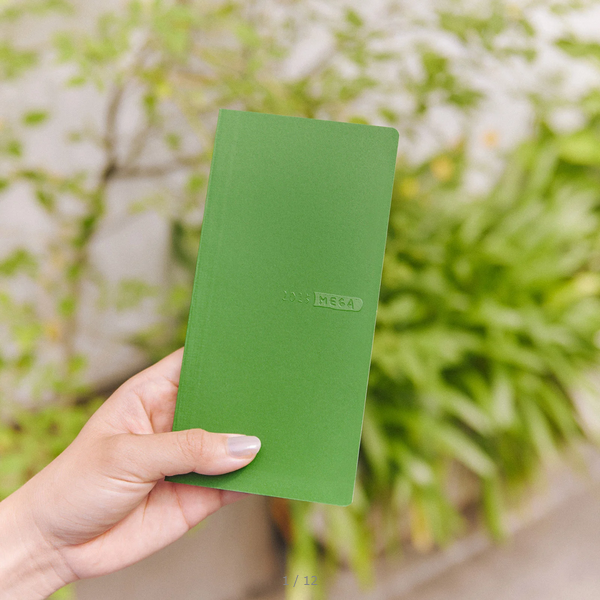 Hobonichi Weeks MEGA 2025 Planner - Leaf Green Softcover Weekly Horizontal Notebook, English Edition (January Start, Monday Start) | Perfect for Journaling, Planning & Productivity | Ideal for Students, Professionals & Creative Writers