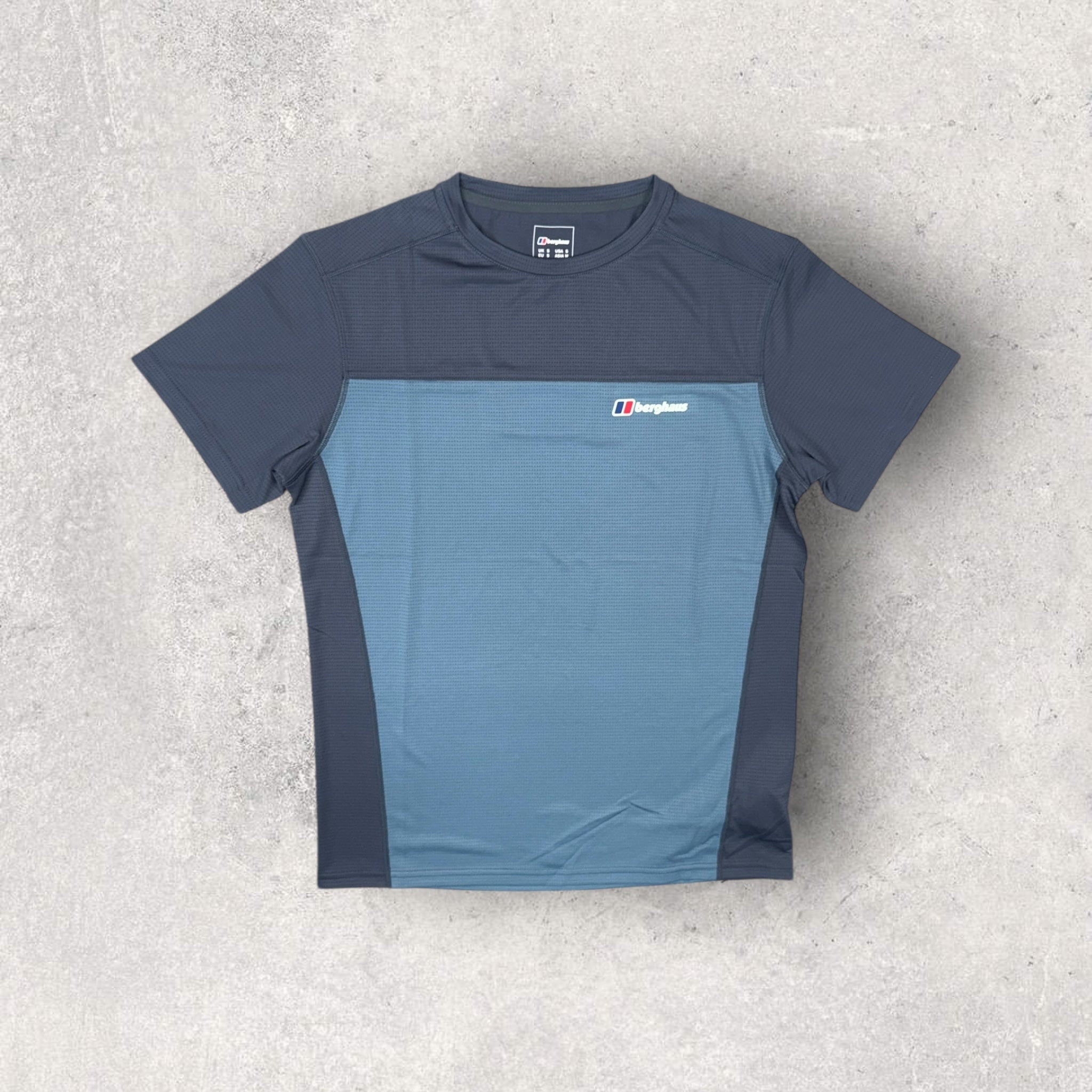 Berghus Men's T-Shirt and Shorts Set - Grey/Navy - Comfortable Athletic Wear for Gym, Running & Casual Outfits
