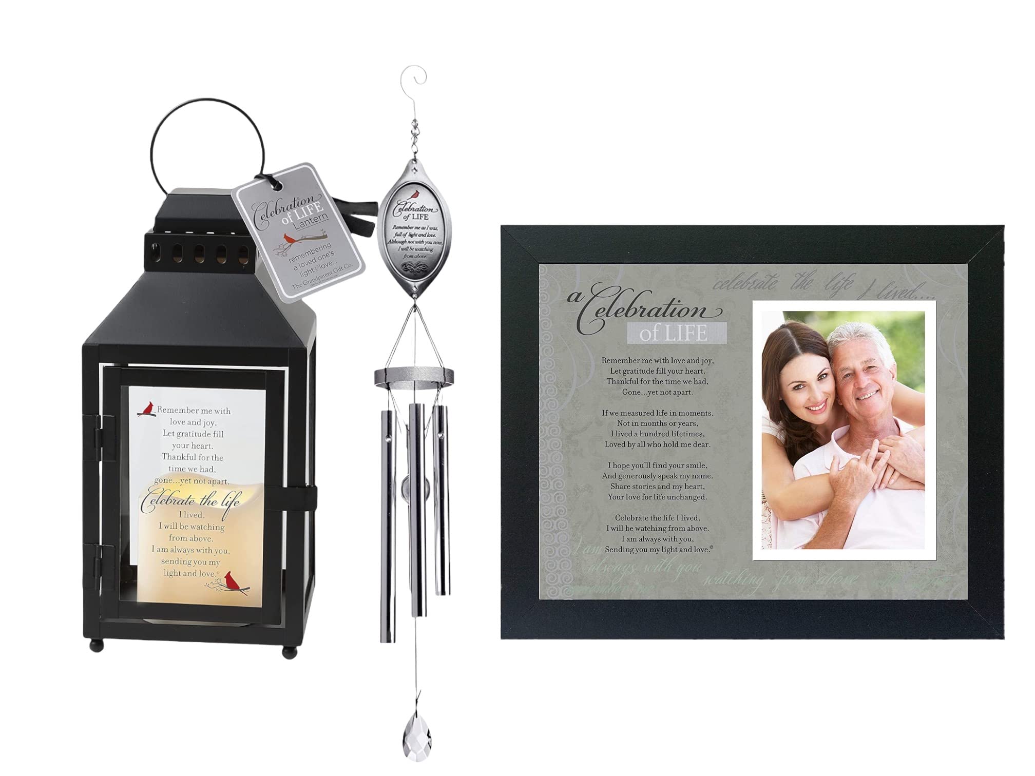Memorial Lantern Wind Chime with Photo Frame - Thoughtful Sympathy Gift for Loss of Loved Ones | Funeral Memorial, Graveside Decoration & Home Remembrance