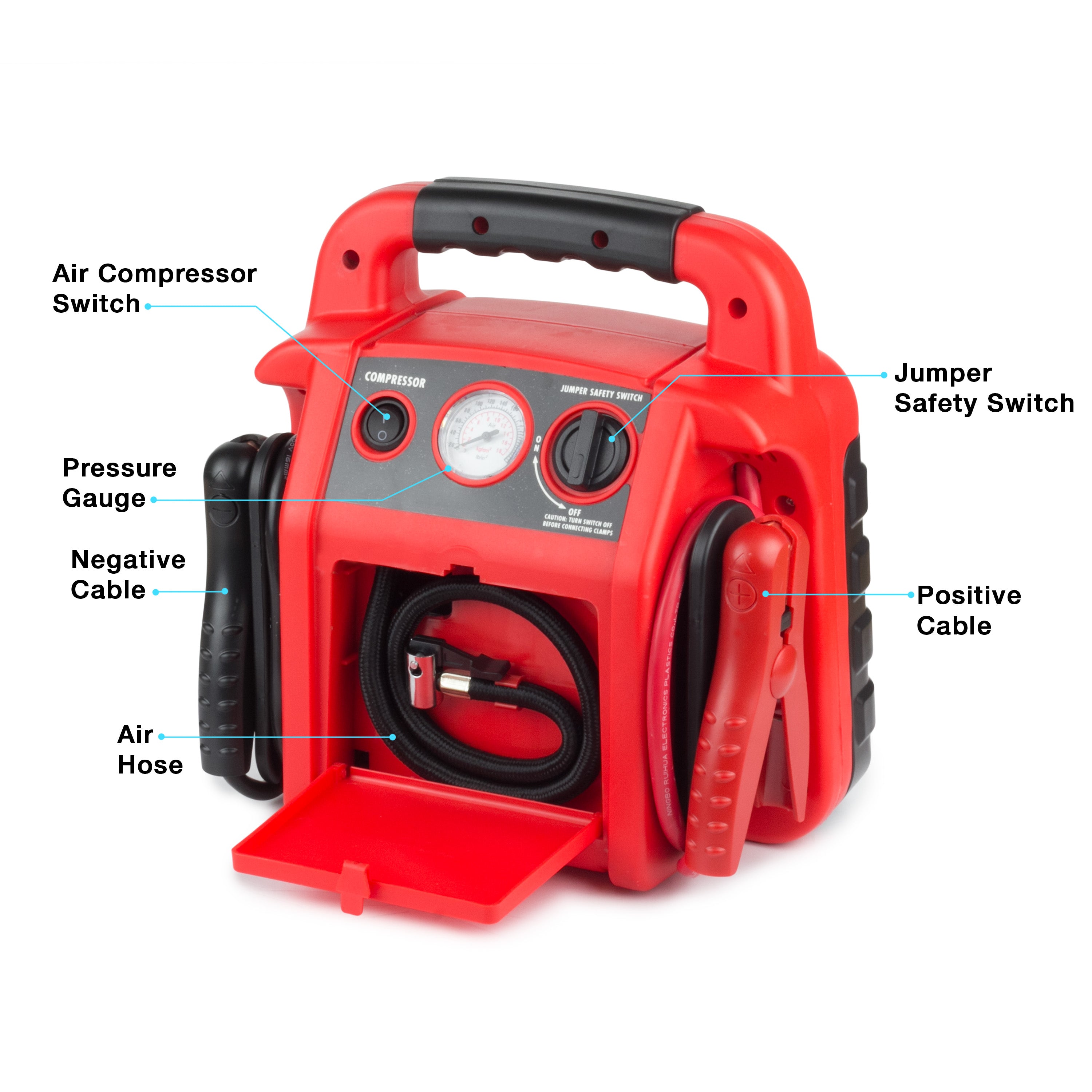 JumpBoost V8 Air - Portable Car Jump Starter with 2000A Peak Current, 12V Battery Booster for Cars, Trucks, SUVs & Motorcycles - Emergency Power Bank & USB Charger for Roadside Assistance & Outdoor Adventures