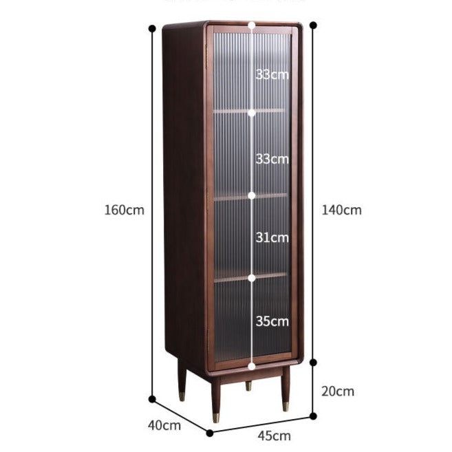 Premium Swedish Glass Display Solid Wood Wine Cabinet - Elegant Storage for Wine Bottles, Glasses & Bar Accessories - Perfect for Dining Room, Bar or Home Decor