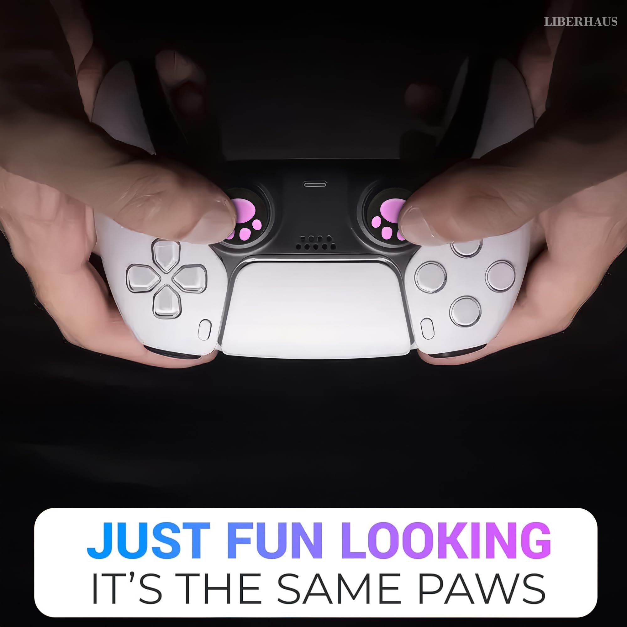 4PCS Pink Cat Paw Thumbstick Grips for PS5, PS4, PS3, Xbox, Nintendo Switch & Steam Deck - Anti-Slip Silicone Joystick Caps - Cute Gaming Controller Accessories for Enhanced Grip & Comfort During Long Gaming Sessions
