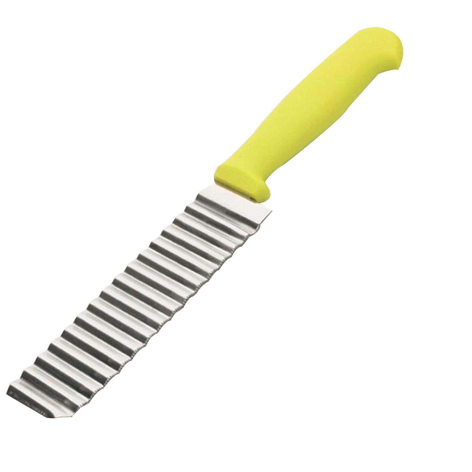Stainless Steel Potato Chopper & French Fry Slicer - Wave Blade Crinkle Cutter for Potatoes, Cucumbers, Carrots - Non-Slip Handle - Perfect for Meal Prep, Snacks & Party Food (Green)