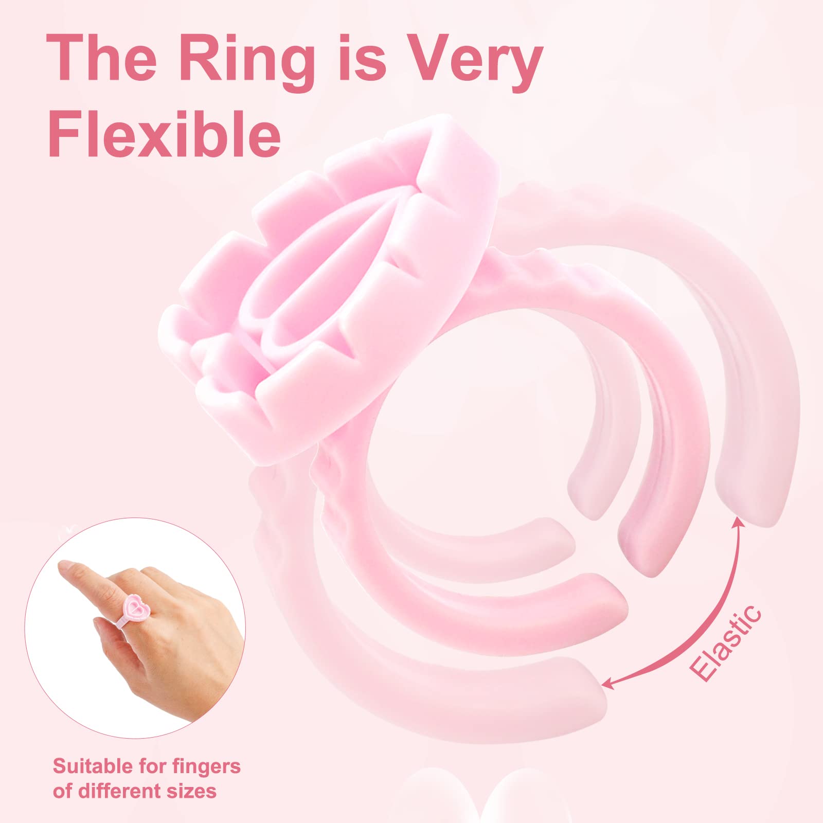 100PCS Heart-Shaped Disposable Glue Rings for Eyelash Extensions - Professional Lash Fan Blossom Supplies with Storage Box - Ideal for Beauty Salons & DIY Lash Techs (Pink) | Perfect for Salon Use, Home Lash Application & Travel Beauty Kits