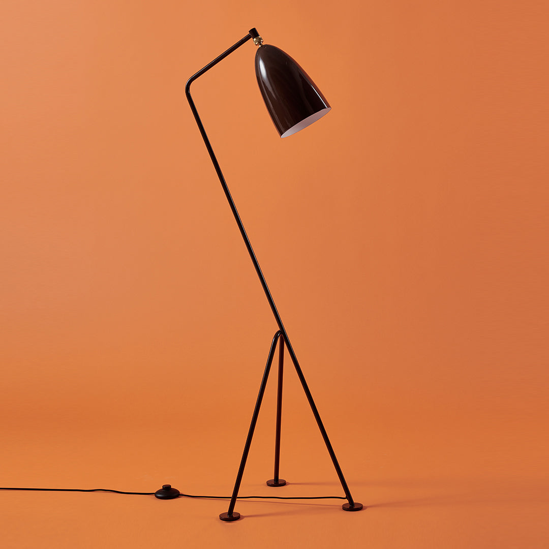 Modern Grossman Gräshoppa Floor Lamp - Adjustable LED Reading Light for Living Room, Bedroom & Office - Scandinavian Design with Flexible Gooseneck - Warm White Light for Cozy Ambience
