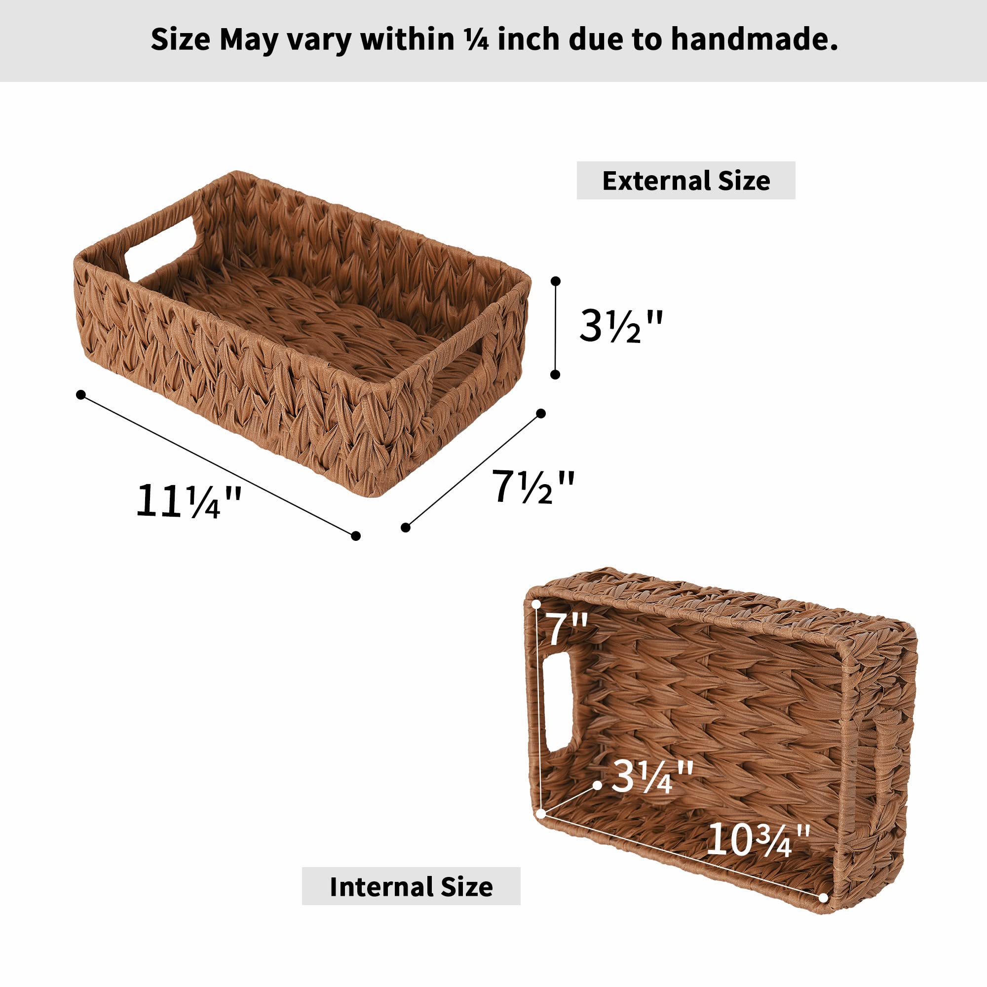 GRANNY SAYS 2-Pack Wicker Baskets & 2-Pack Wicker Shelf Baskets Set for Home Organization - Perfect for Bathroom, Kitchen, Office Storage & Decor